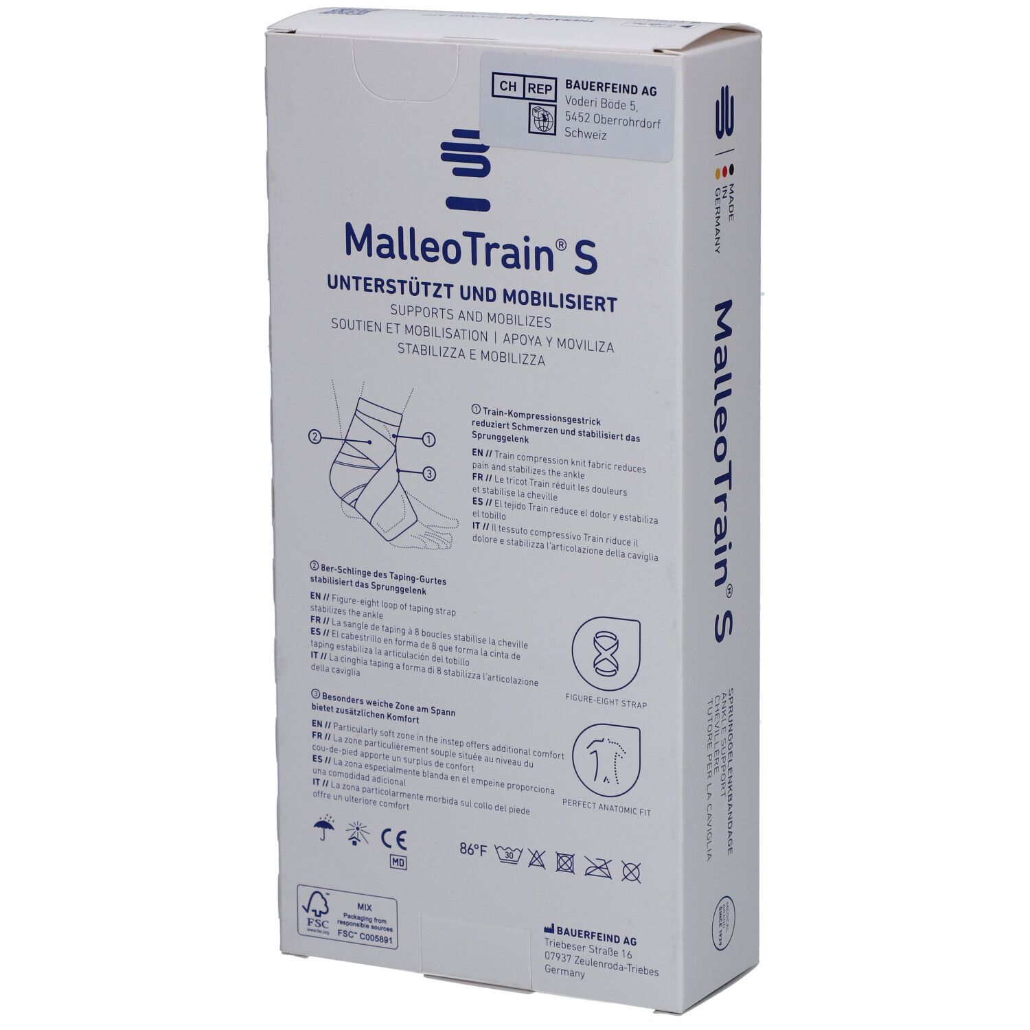 MALLEOTRAIN S Sprunggelenkbandage Größe 2 rechts Titanium