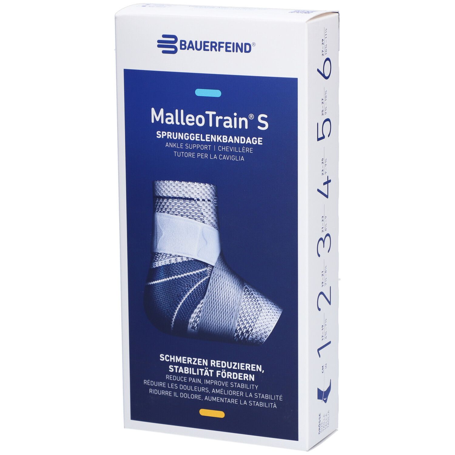 MALLEOTRAIN S Sprunggelenkbandage Größe 2 links Titanium