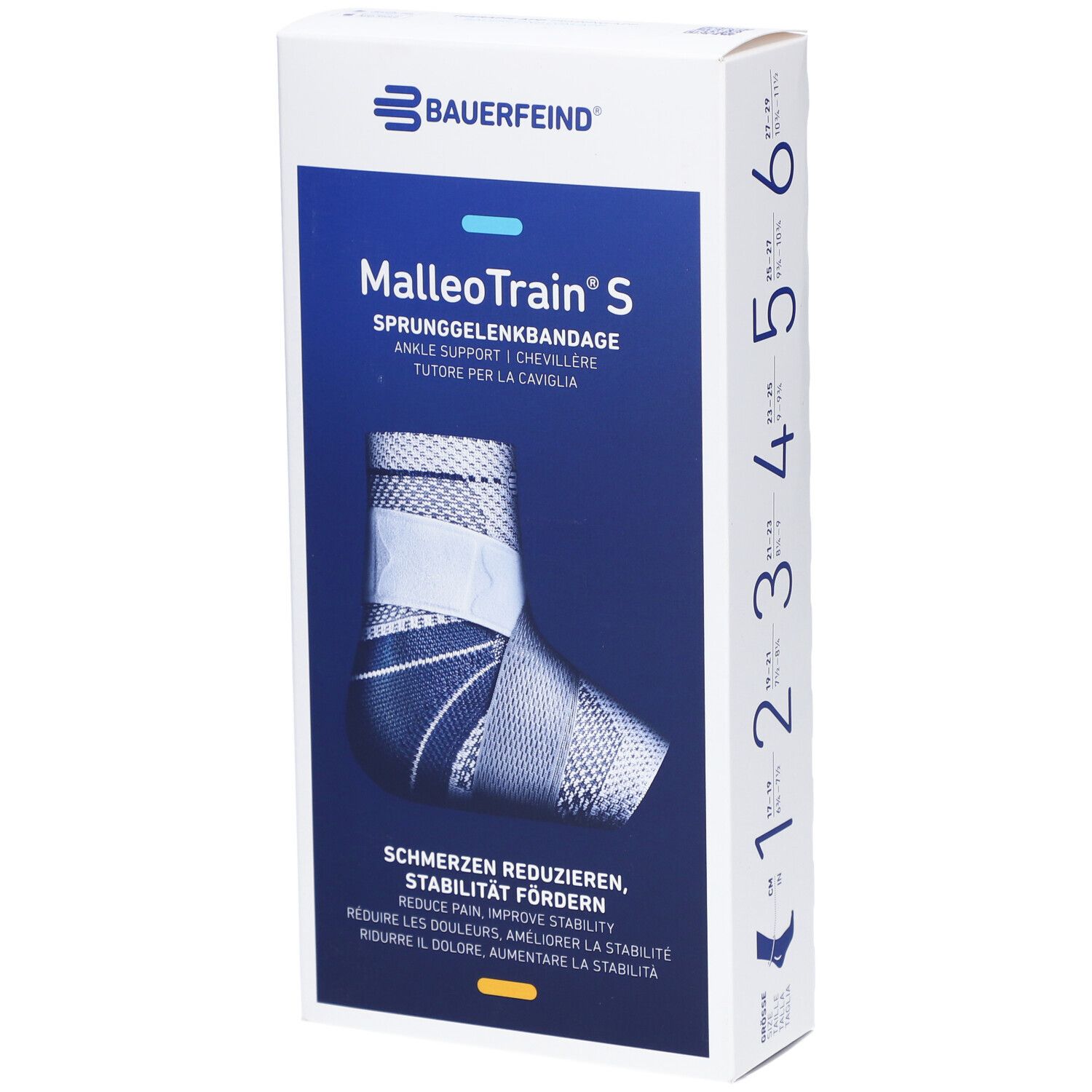 MALLEOTRAIN S Sprunggelenkbandage Größe 4 links Titanium