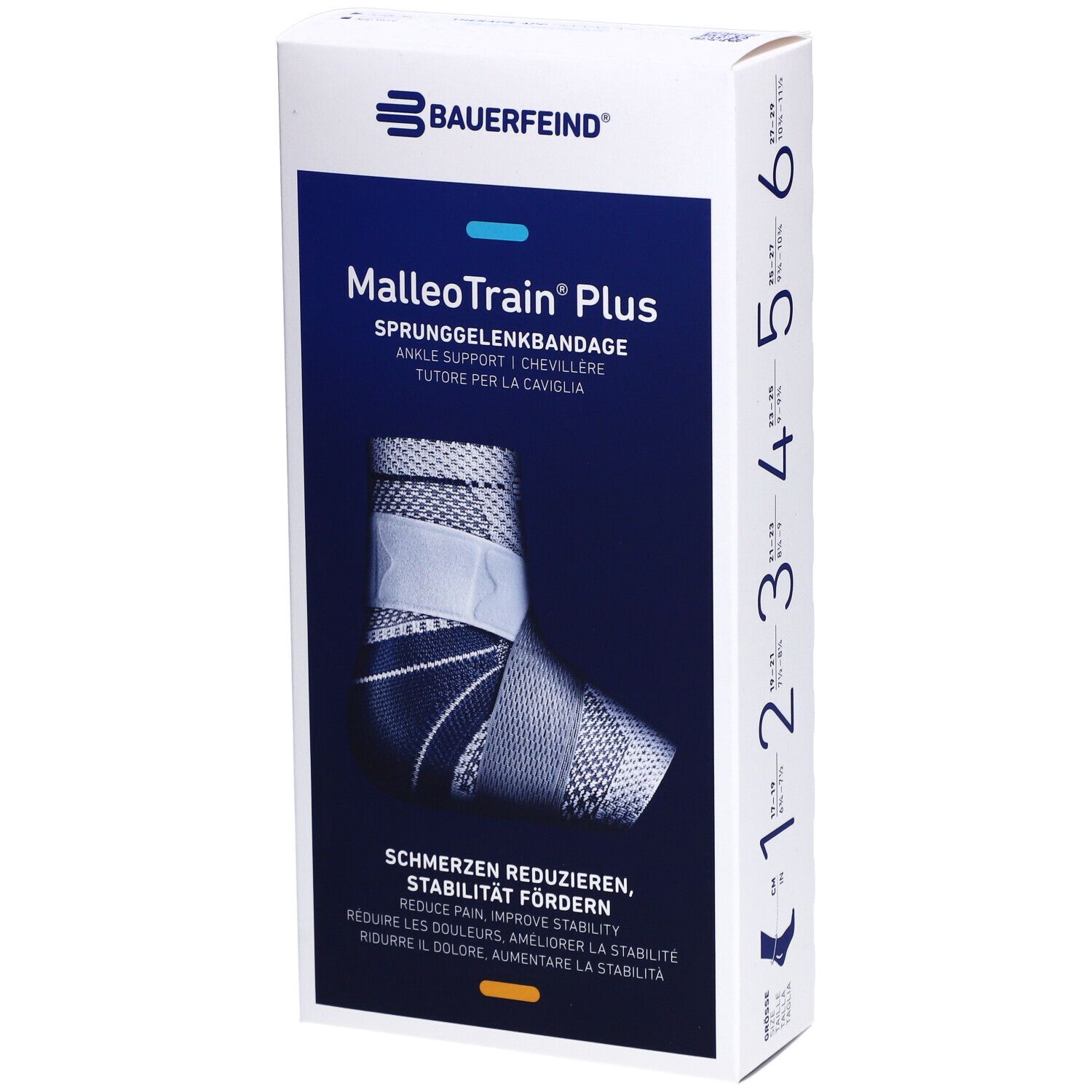 BAUERFEIND® Malleotrain® Plus Aktivbandage Gr. 2 rechts Titanium