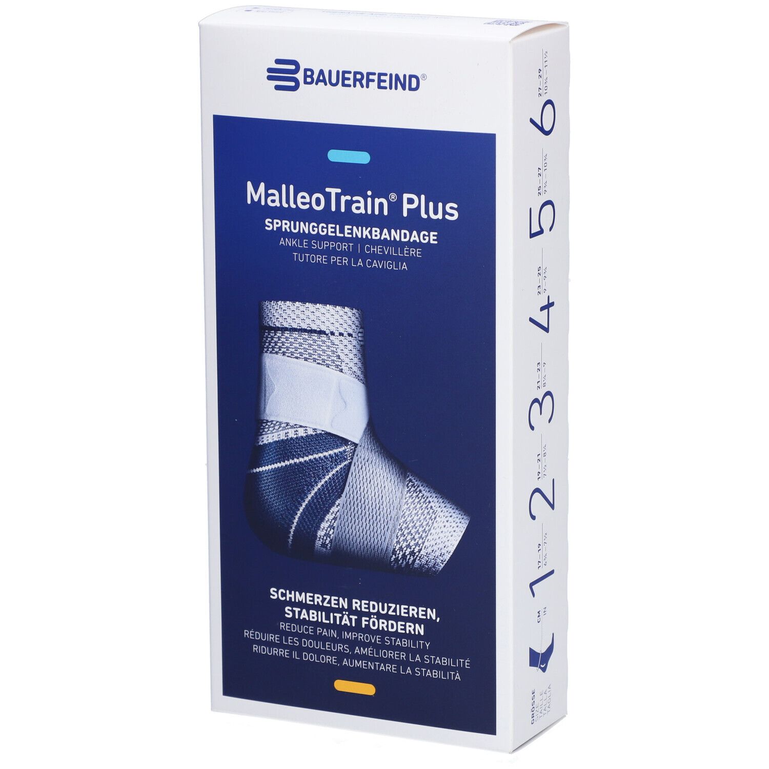 BAUERFEIND® Malleotrain® Plus Aktivbandage Gr. 3 rechts Titanium