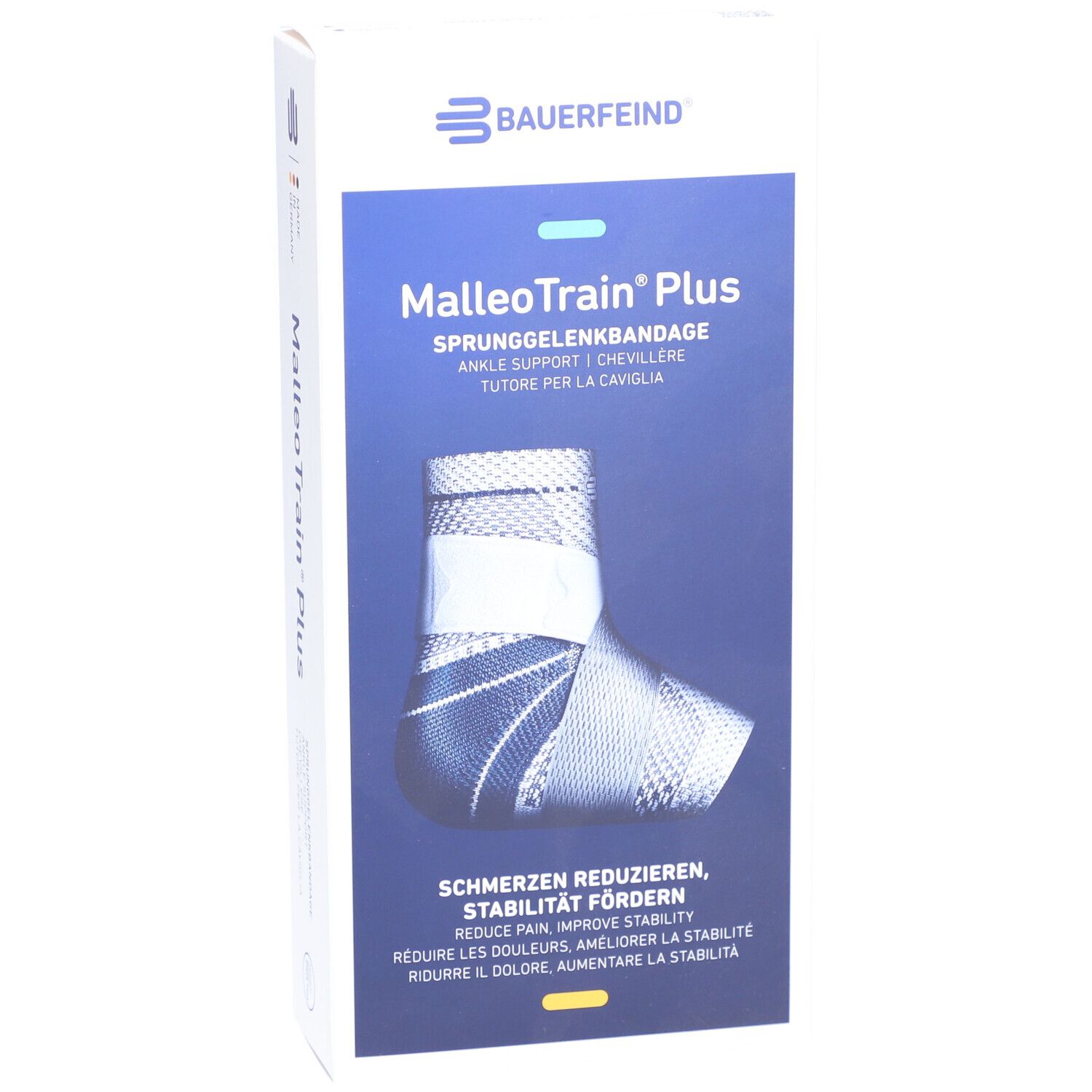 BAUERFEIND® Malleotrain® Plus Aktive Sprunggelenkbandage Gr. 2 links Titan