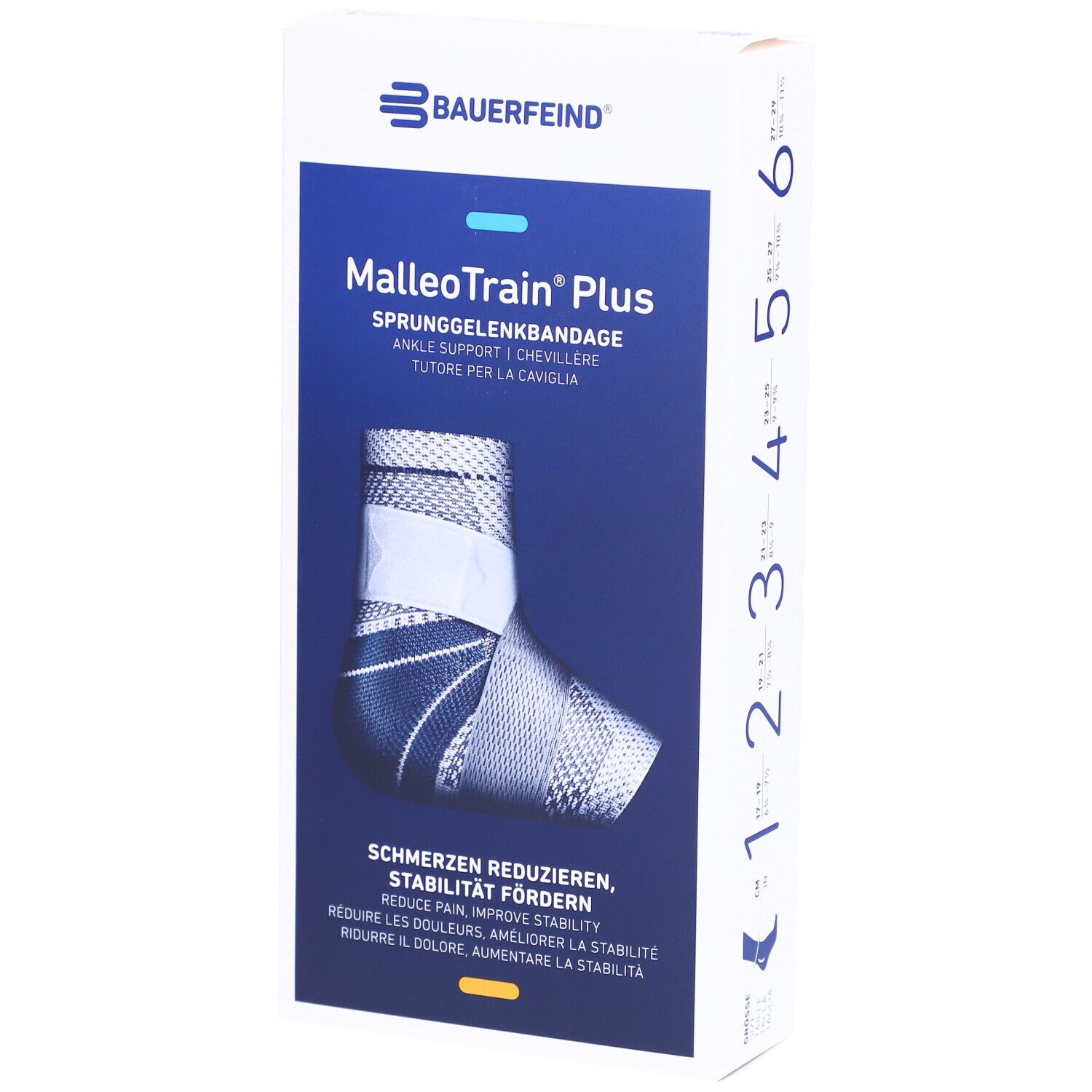 BAUERFEIND® Malleotrain® Plus Aktivbandage Gr. 3 links Titanium