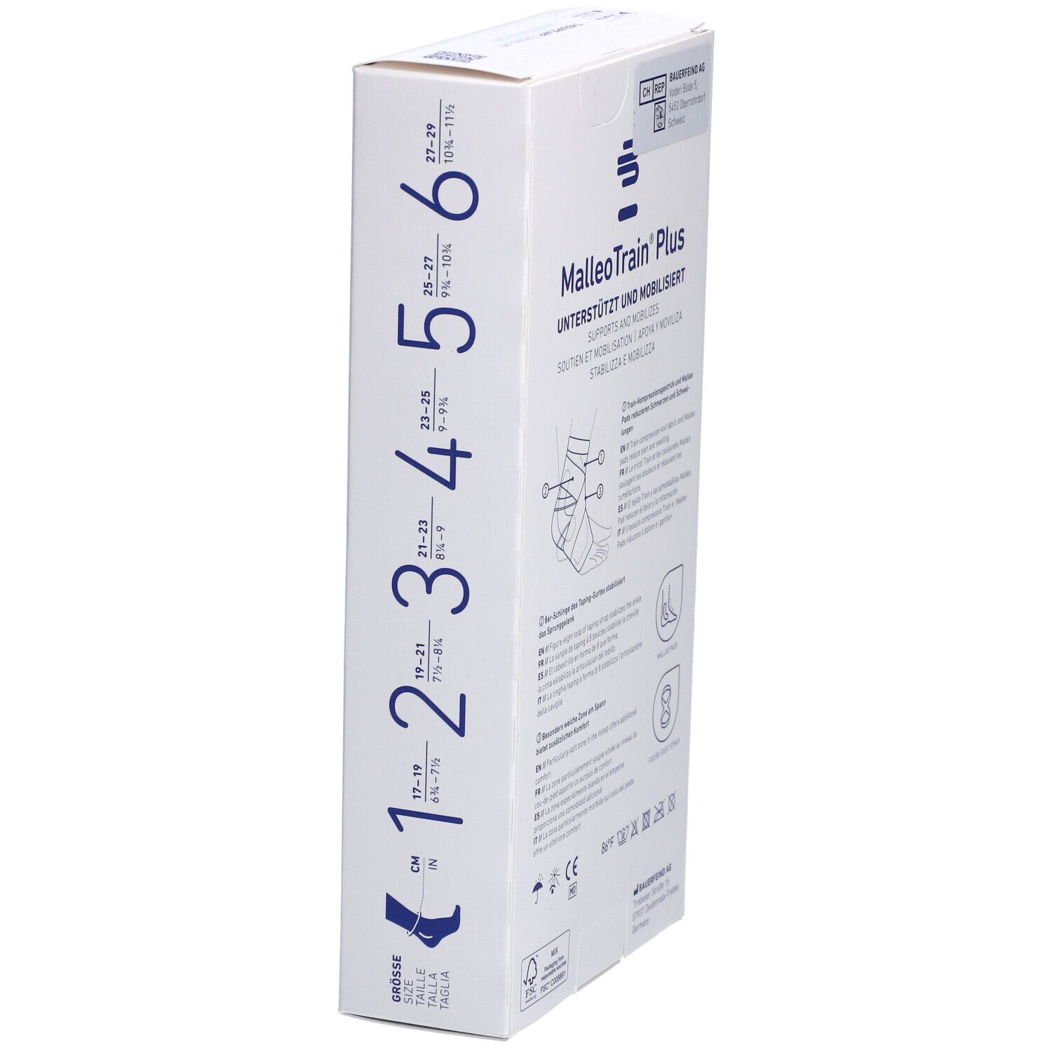 BAUERFEIND® Malleotrain® Plus Aktivbandage Gr. 3 links Titanium