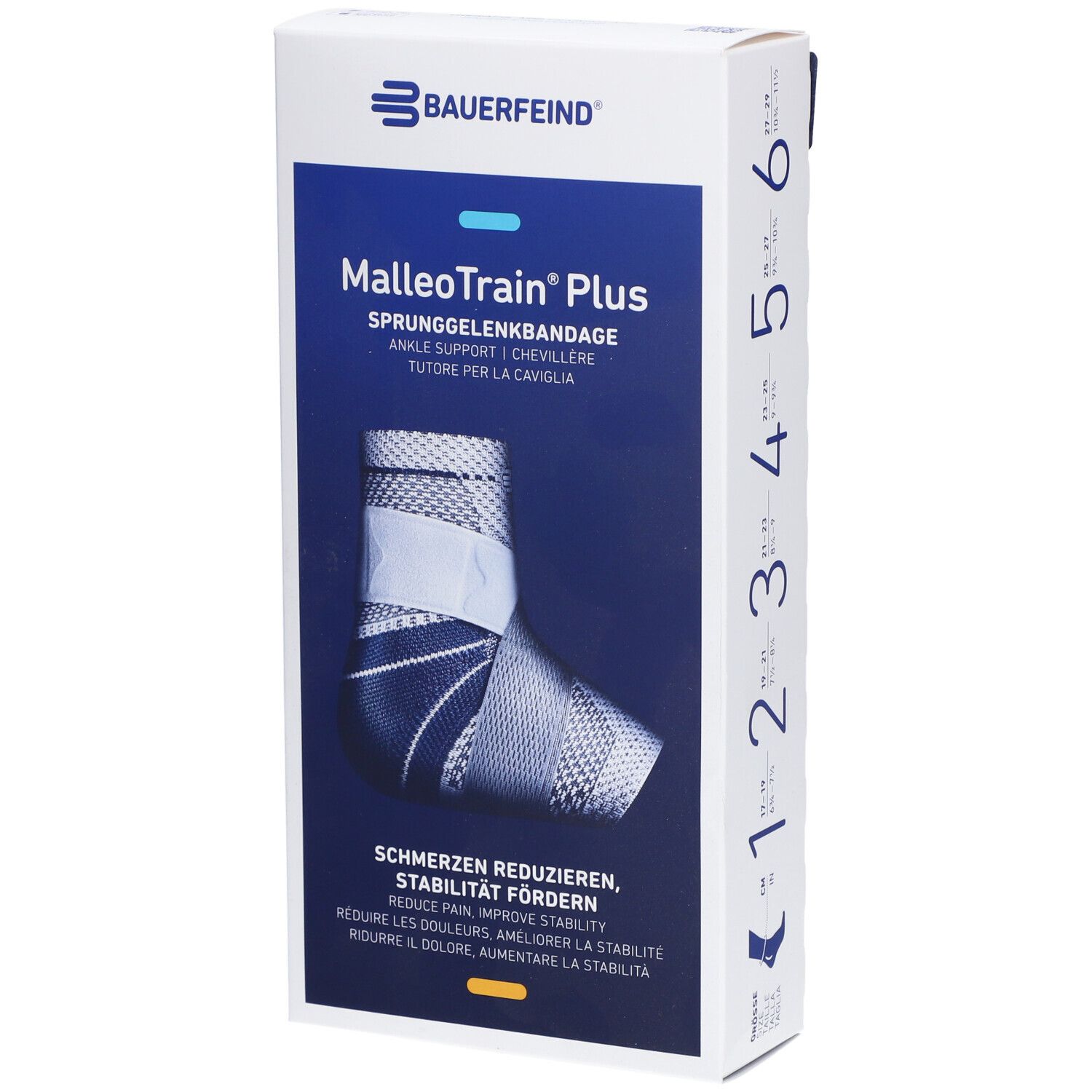 BAUERFEIND® Malleotrain® Plus Aktivbandage Gr. 4 links Titanium