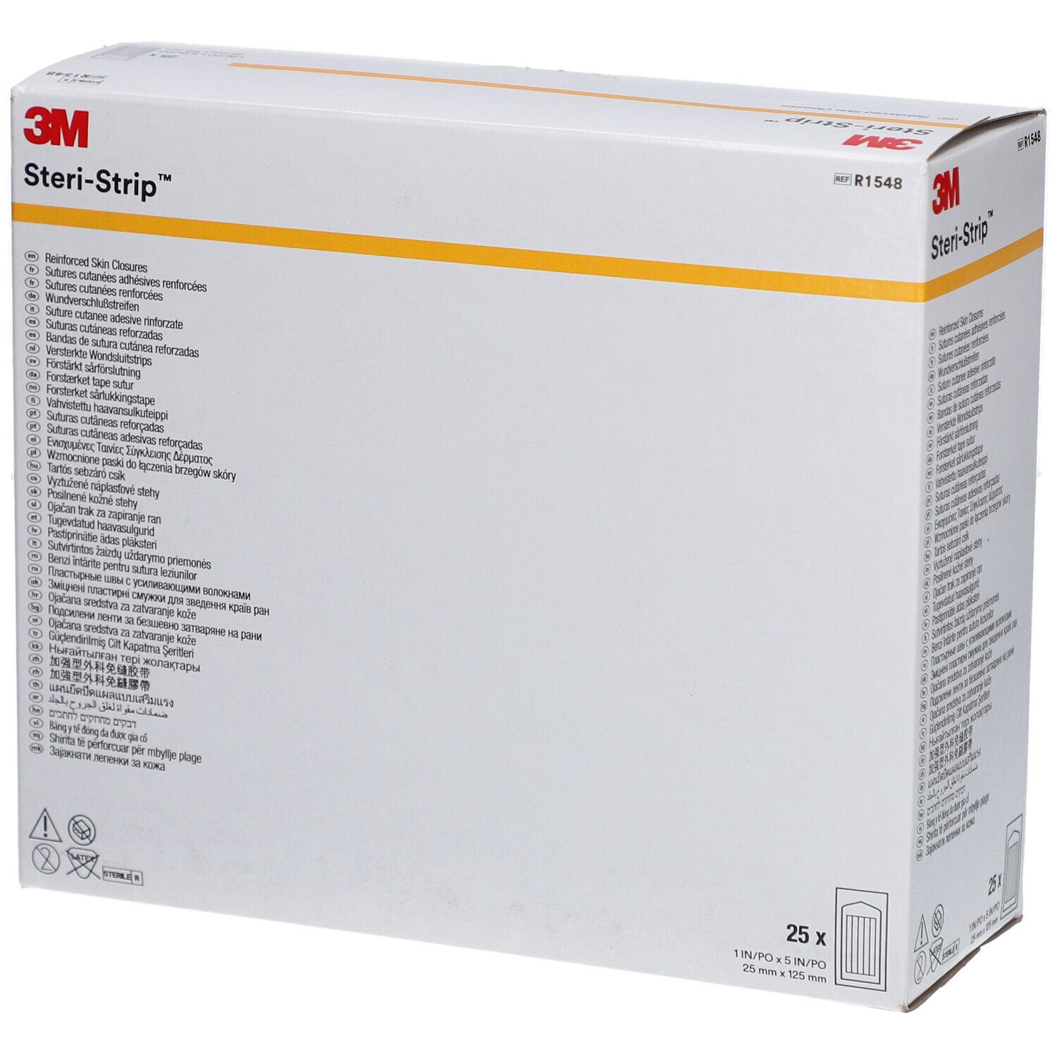 3M Steri-Strip™ Verstärktes selbstklebendes Hautnahtmaterial 25x125mm - Weiß