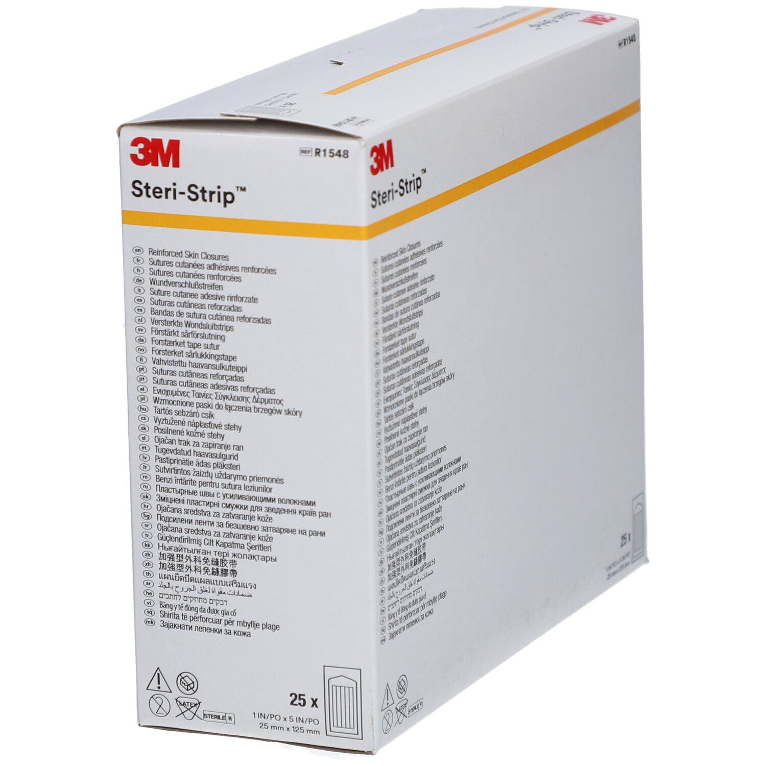 3M Steri-Strip™ Verstärktes selbstklebendes Hautnahtmaterial 25x125mm - Weiß