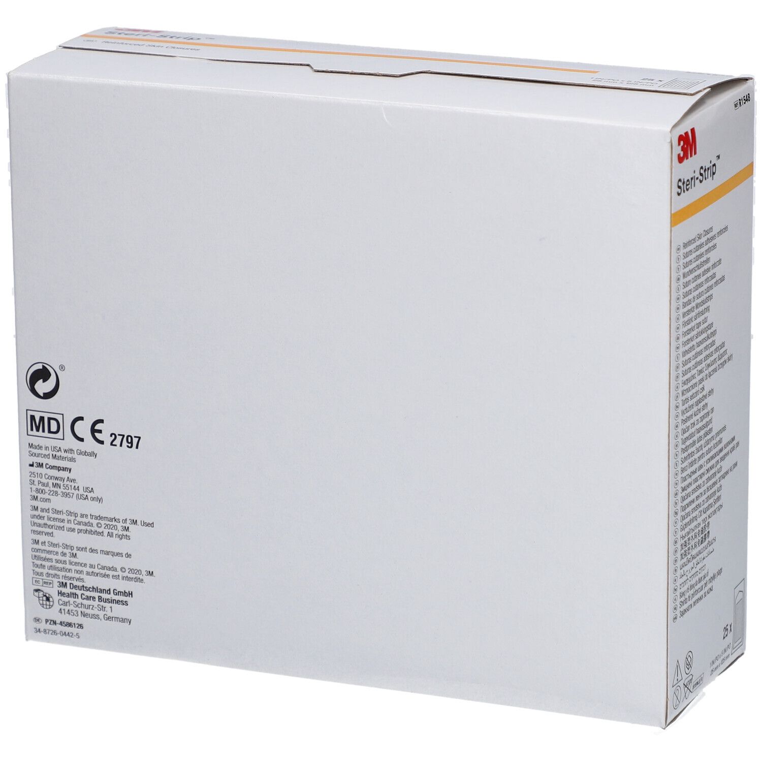 3M Steri-Strip™ Verstärktes selbstklebendes Hautnahtmaterial 25x125mm - Weiß