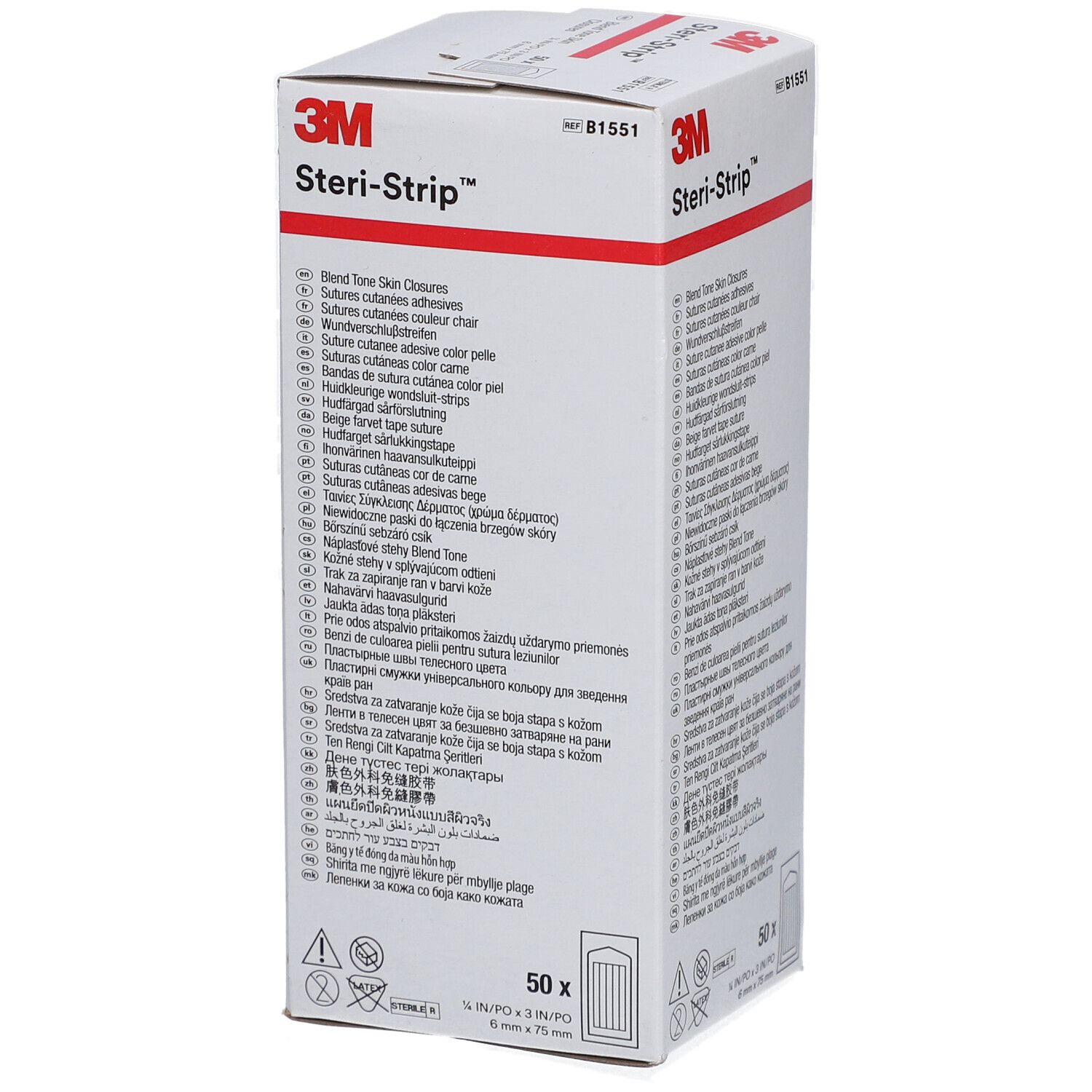 3M Steri-Strip™ Steriles selbstklebendes Hautnahtmaterial 6 x 75 mm Weiß