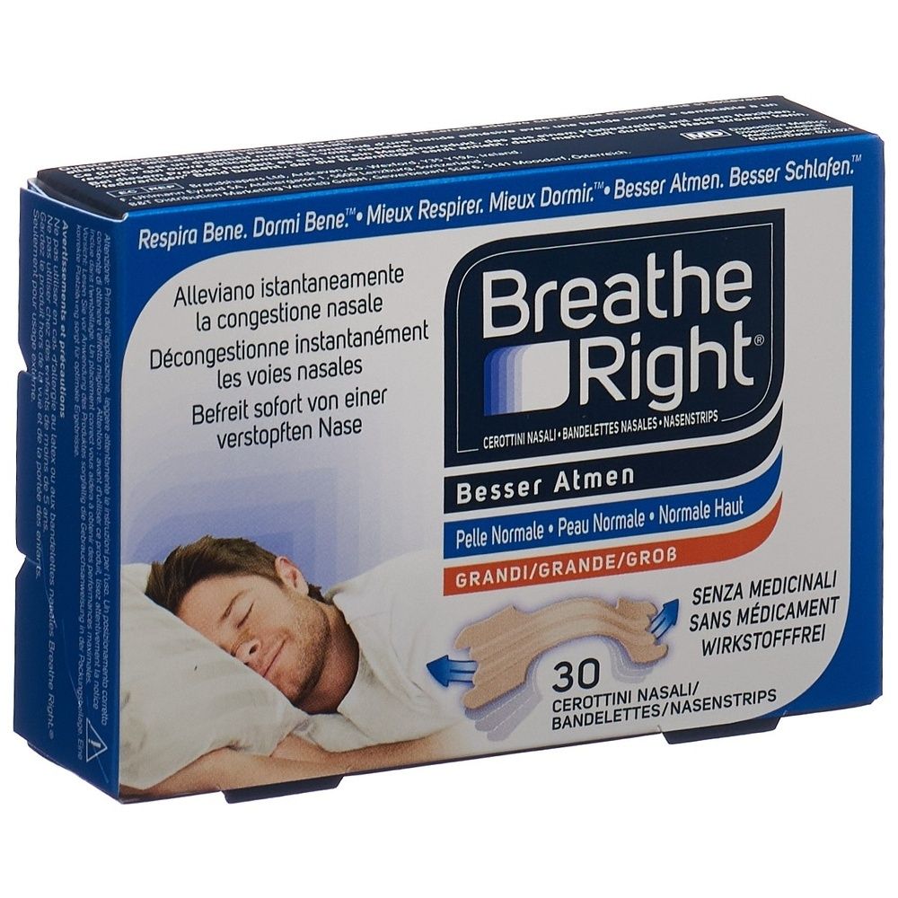 Besser Atmen Breathe Right Nasenstrips beige, groß