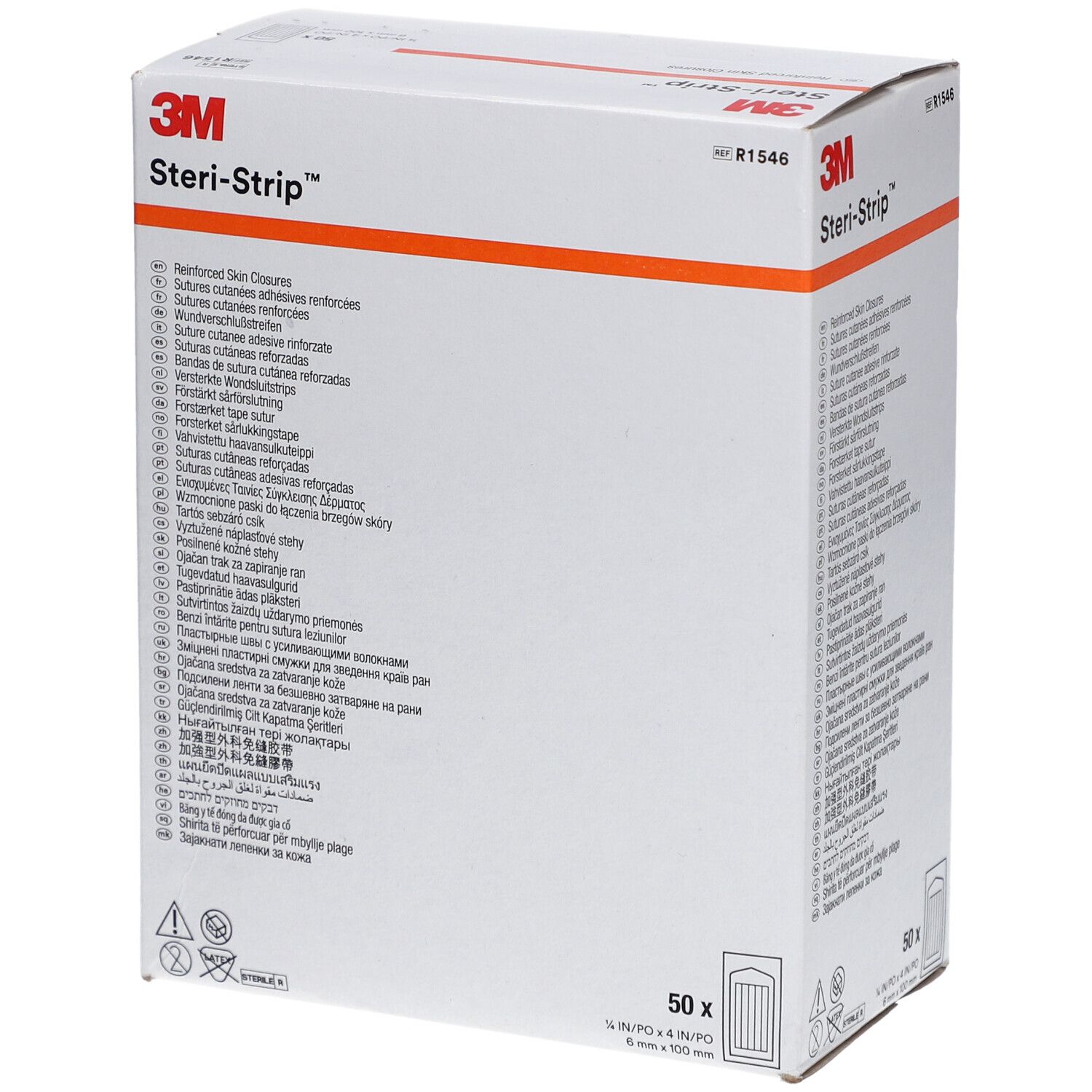 3M Steri-Strip™ Steriles selbstklebendes Hautnahtmaterial 6 x 100 mm Weiß