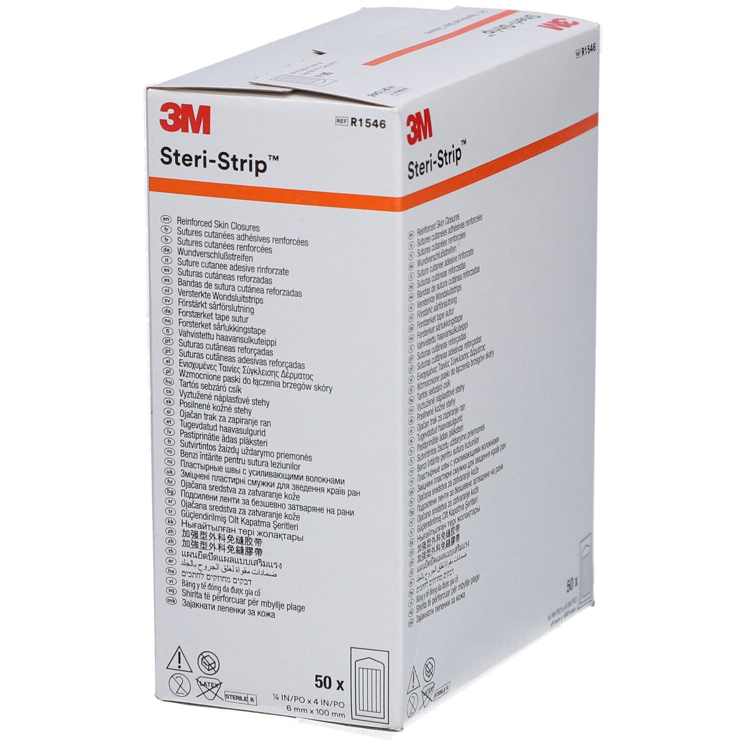 3M Steri-Strip™ Steriles selbstklebendes Hautnahtmaterial 6 x 100 mm Weiß