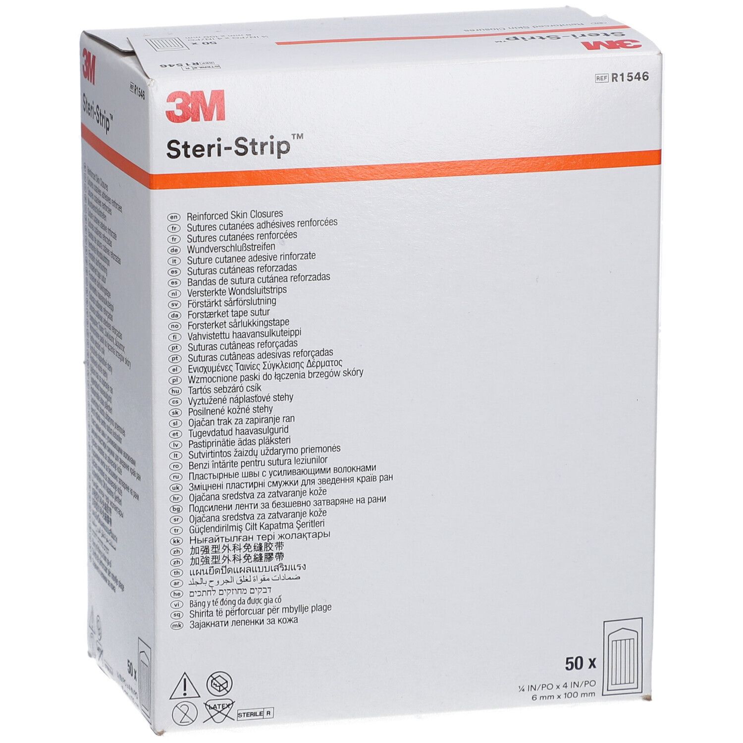 3M Steri-Strip™ Steriles selbstklebendes Hautnahtmaterial 6 x 100 mm Weiß