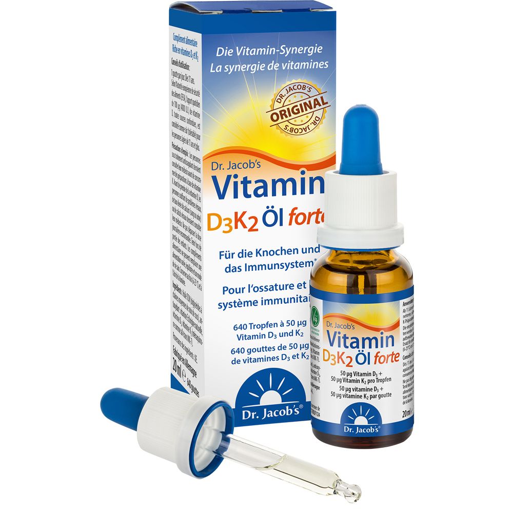 Dr. Jacob's Vitamin D3K2 Öl forte 2000 IE D3+K2 hochdosiert