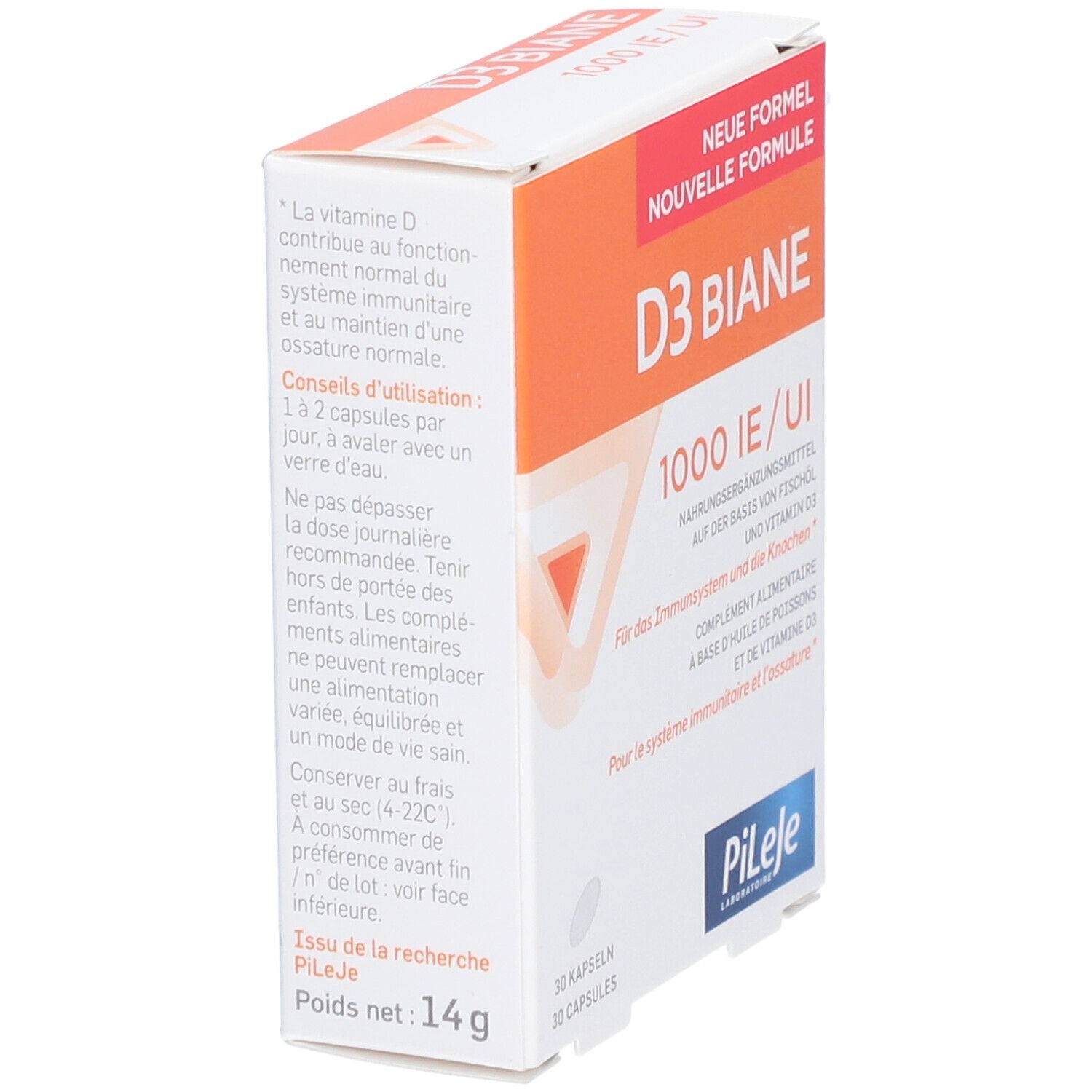PILEJE D3 Biane 1000 IE/UI - Système immunitaire et ossature