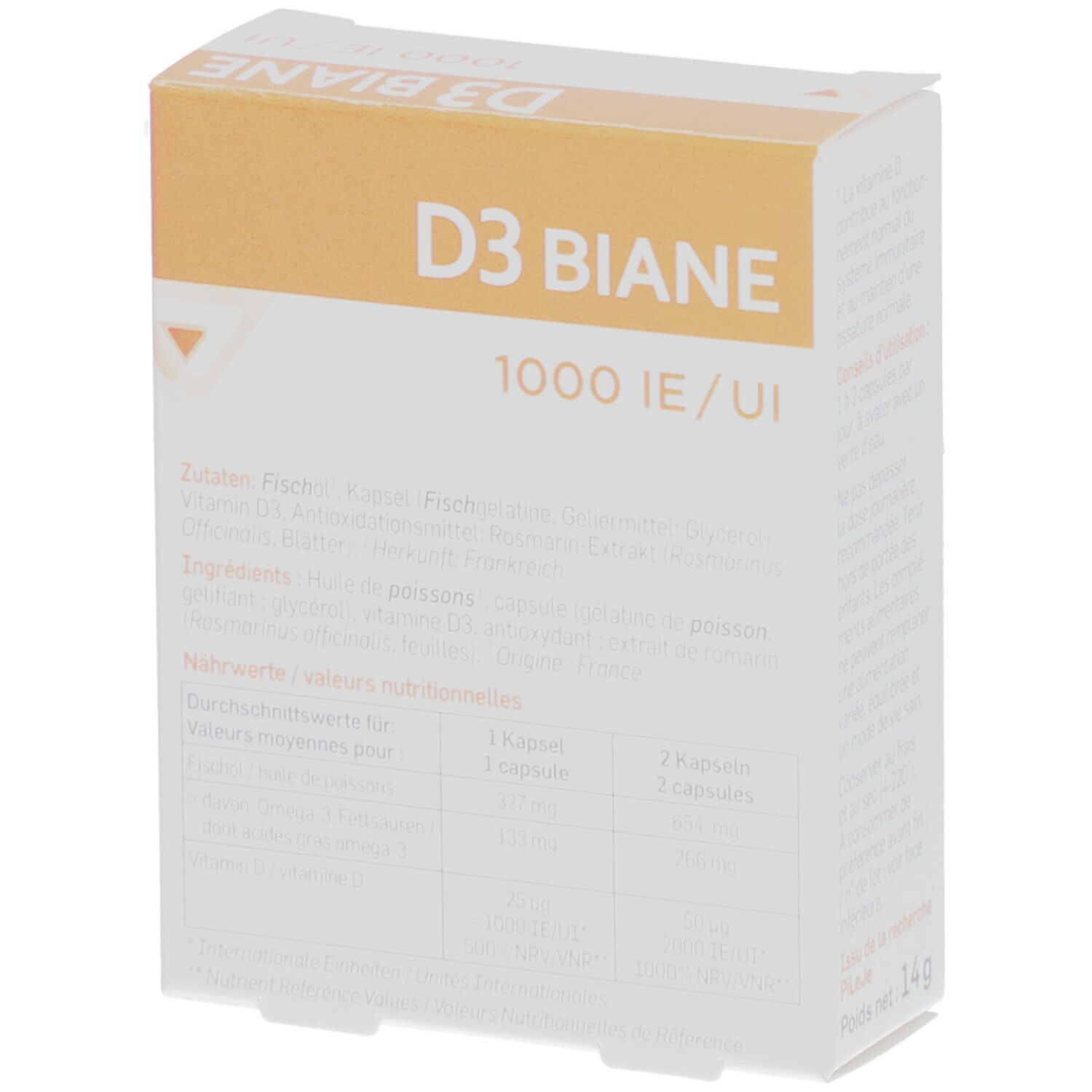 PILEJE D3 Biane 1000 IE/UI - Système immunitaire et ossature