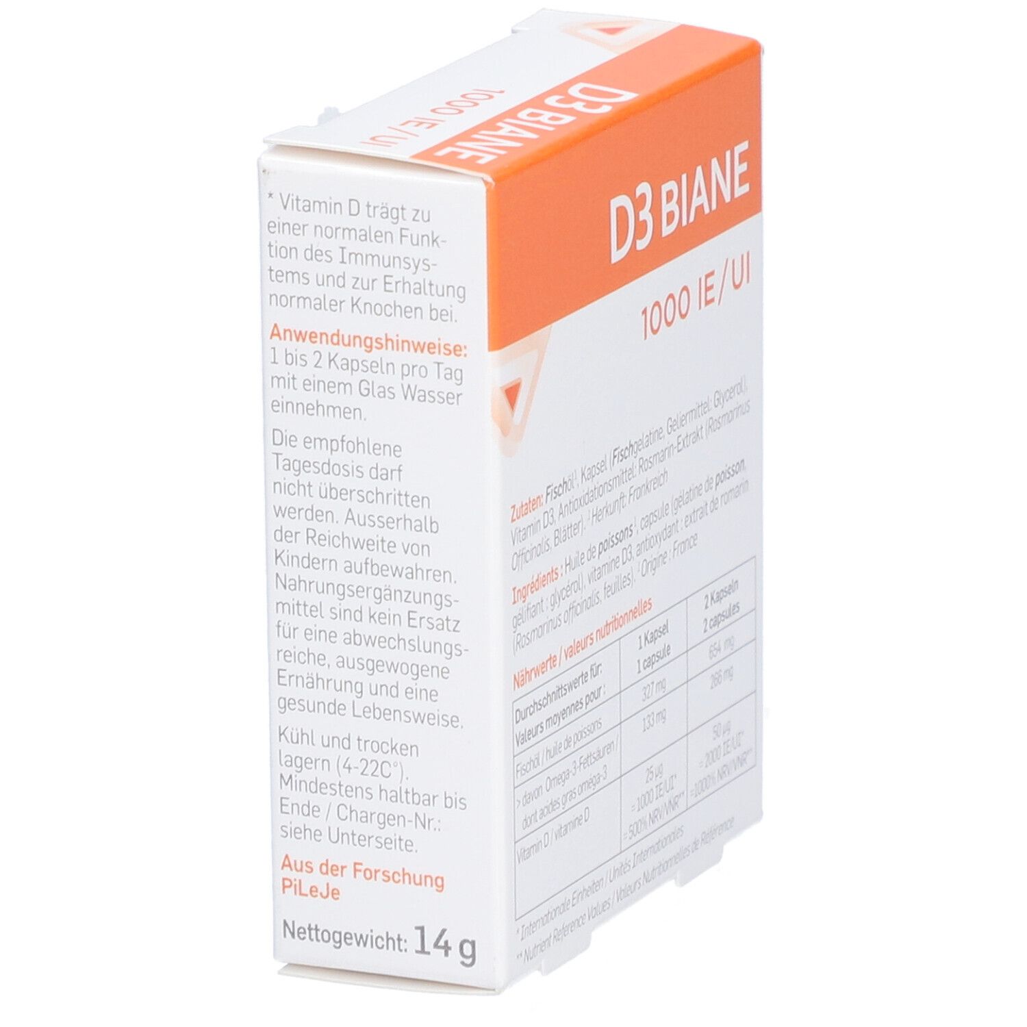 PILEJE D3 Biane 1000 IE/UI - Système immunitaire et ossature