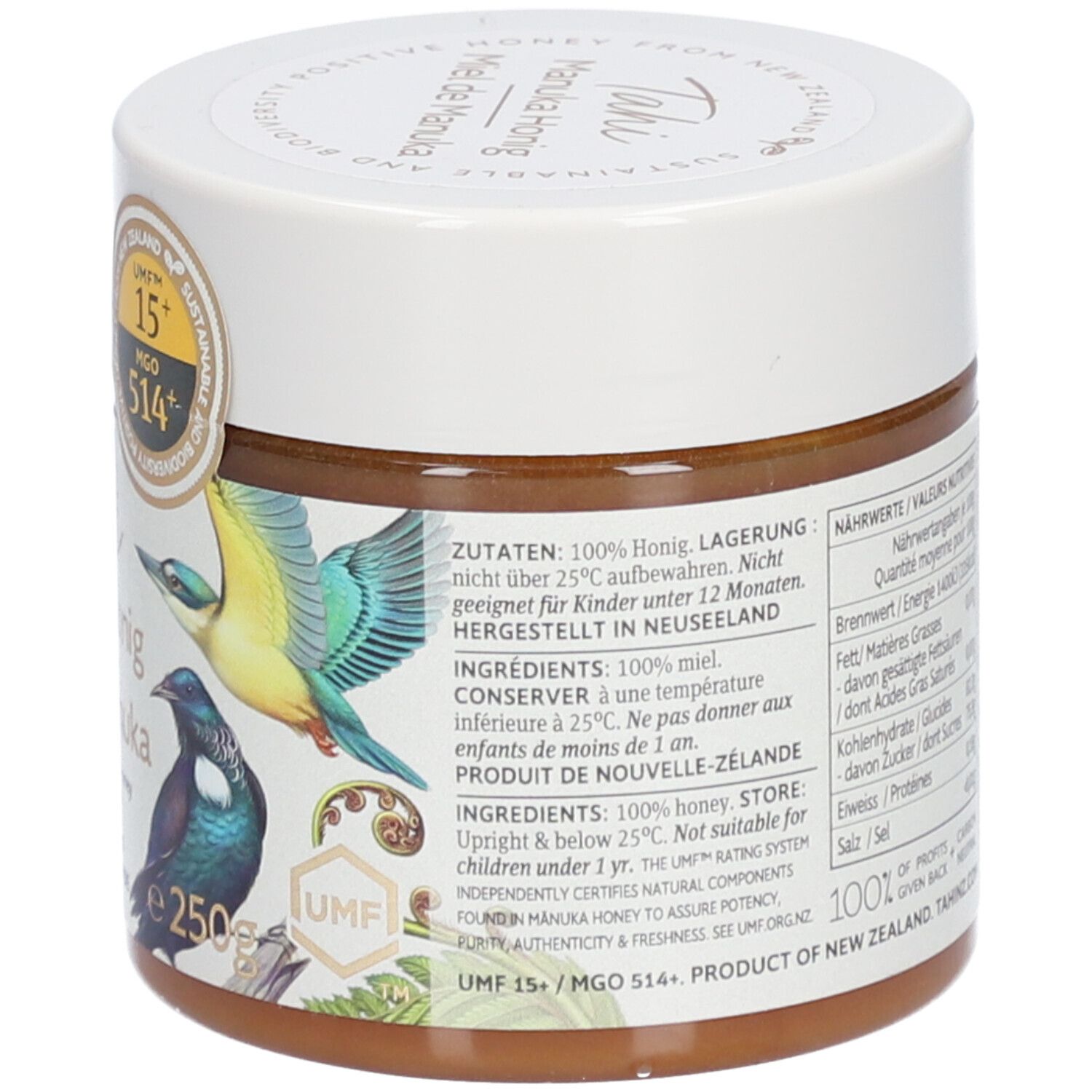 TAHI Manuka Honig UMF 15+ MGO 514+ D/F Topf