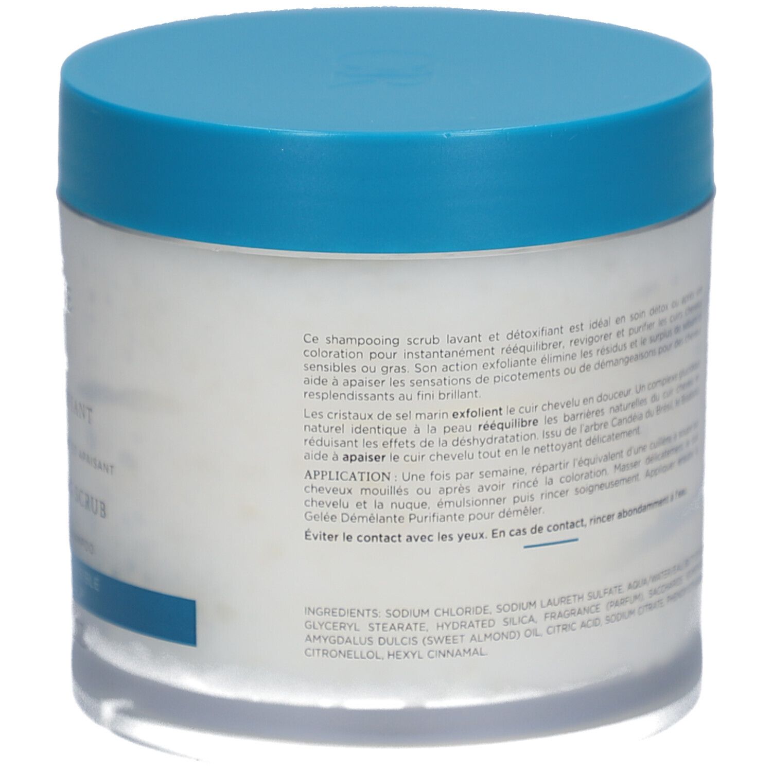 Rückseite der Dose. Text: Anwendungshinweise, Inhaltsstoffe, Herstellerinformationen.