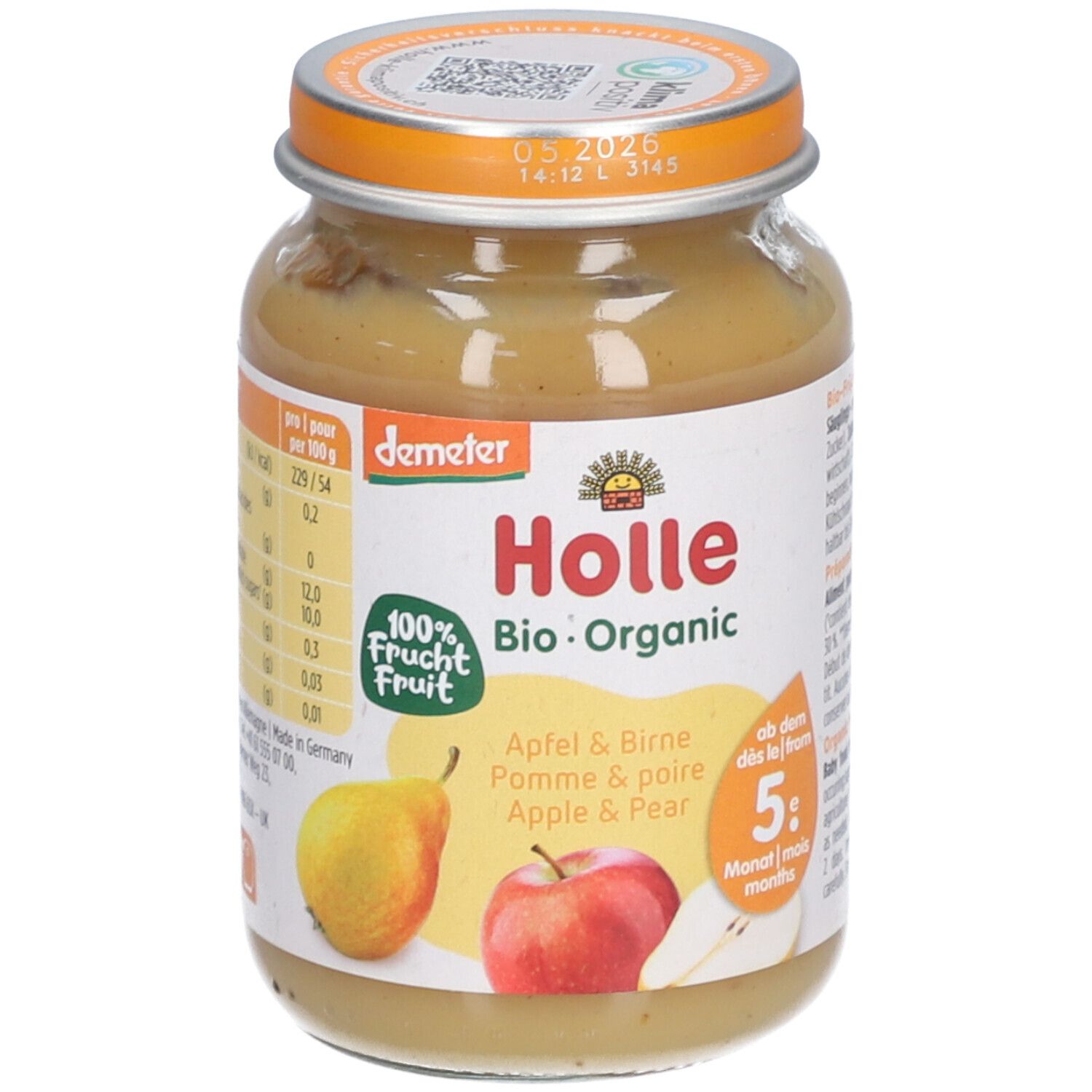 HOLLE Apfel und Birne Glas 190 g