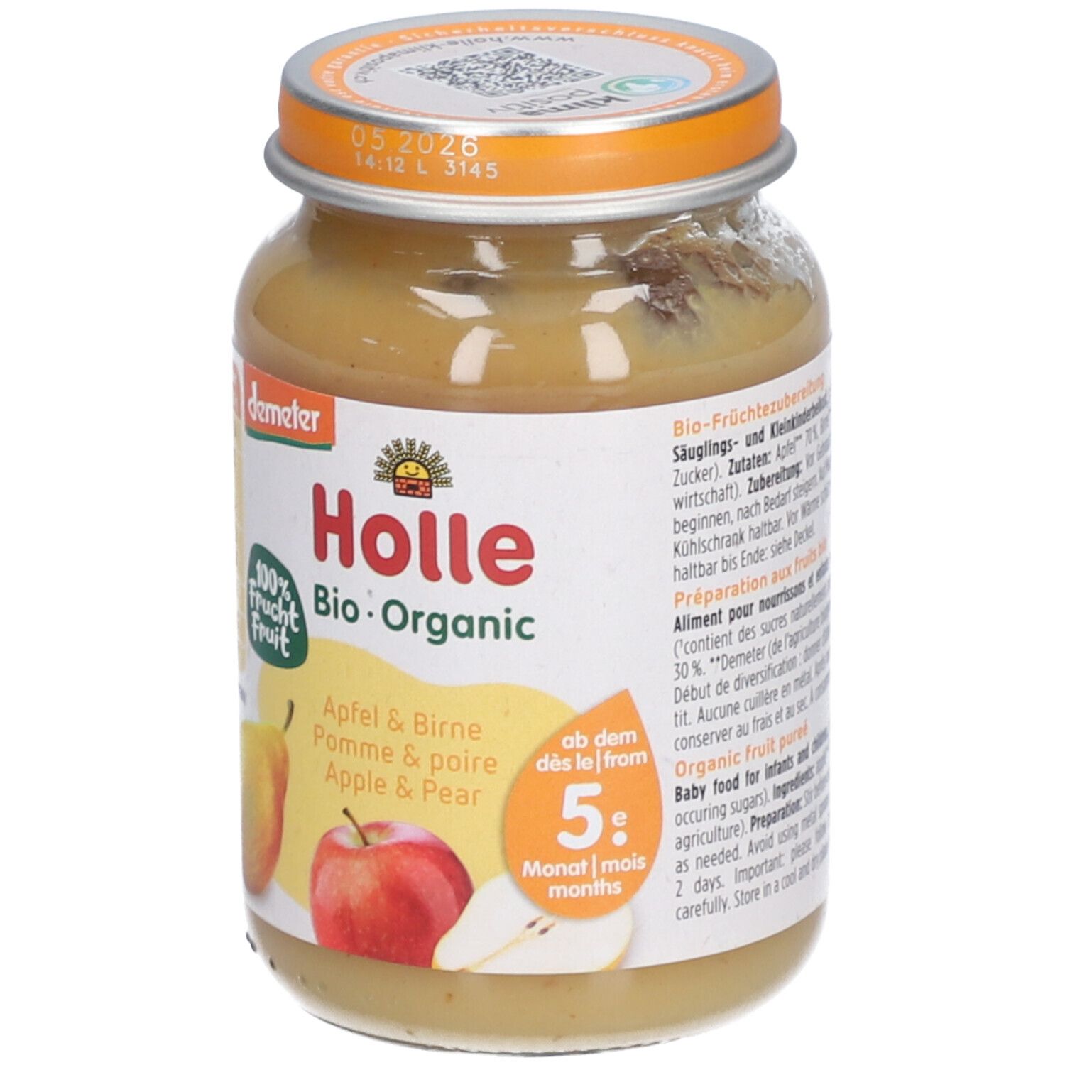 HOLLE Apfel und Birne Glas 190 g