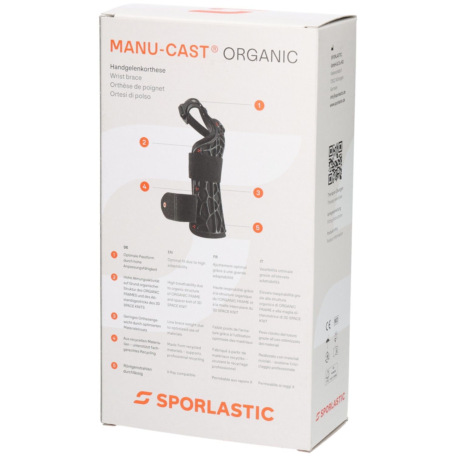 Rückseite der Verpackung mit detaillierten Anwendungshinweisen und Produktmerkmalen in mehreren Sprachen.