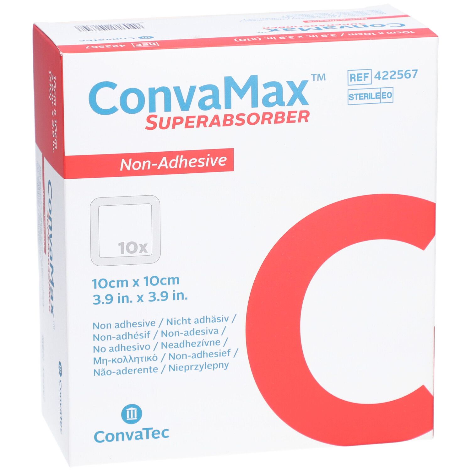 CONVAMAX Superabsorb 10x10cm nicht adh 10 Stk