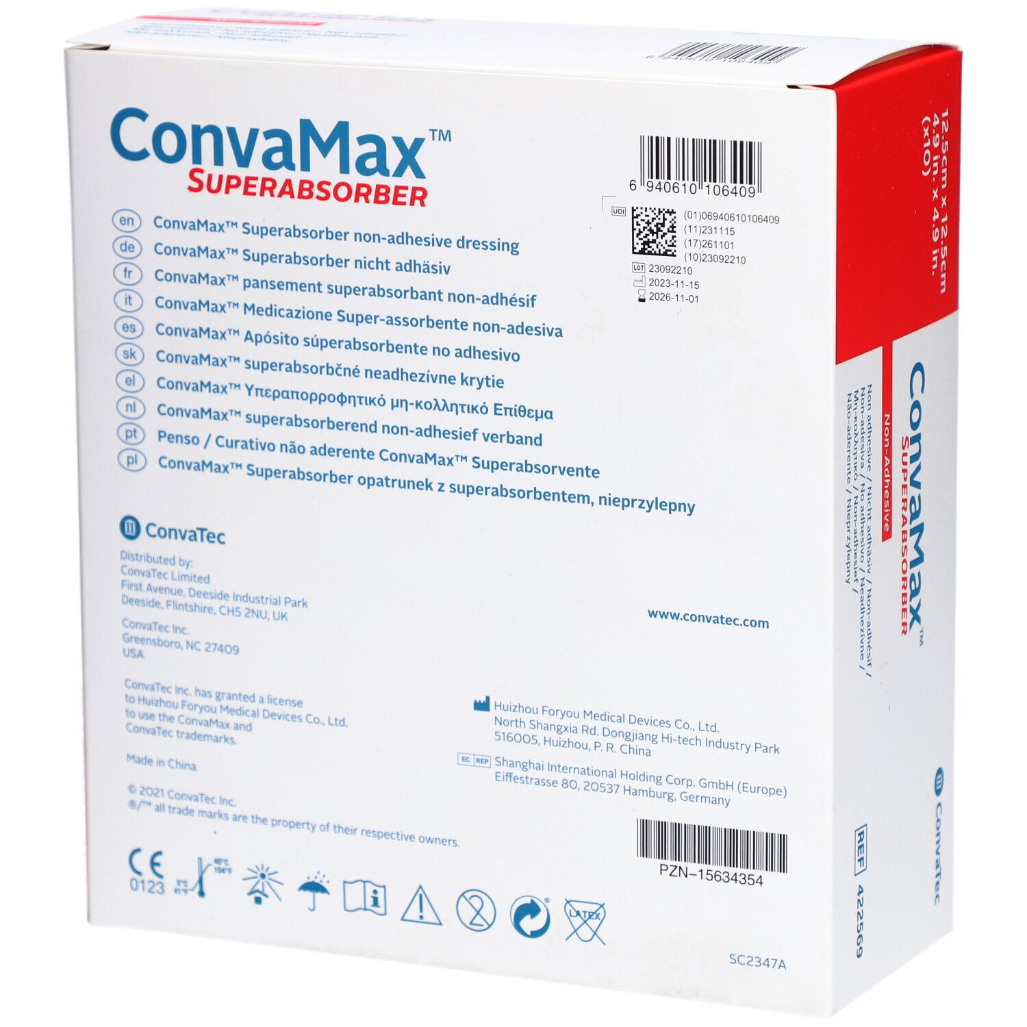 CONVAMAX Superabsorb 12.5x12.5cm ni adh
