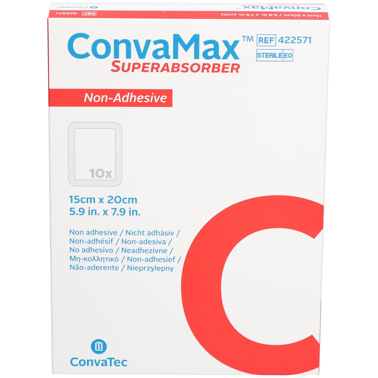 CONVAMAX Pansement superabsorbant non-adhésif 15x20cm