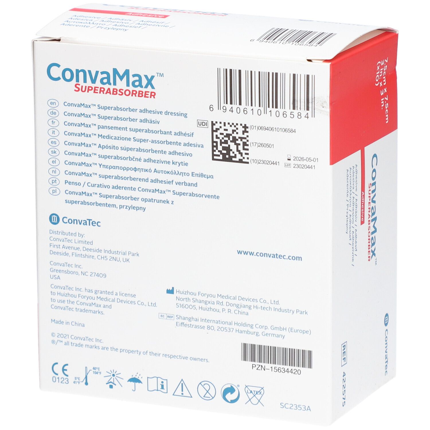 CONVAMAX Superabsorber 7.5x7.5cm adh 10 Stk
