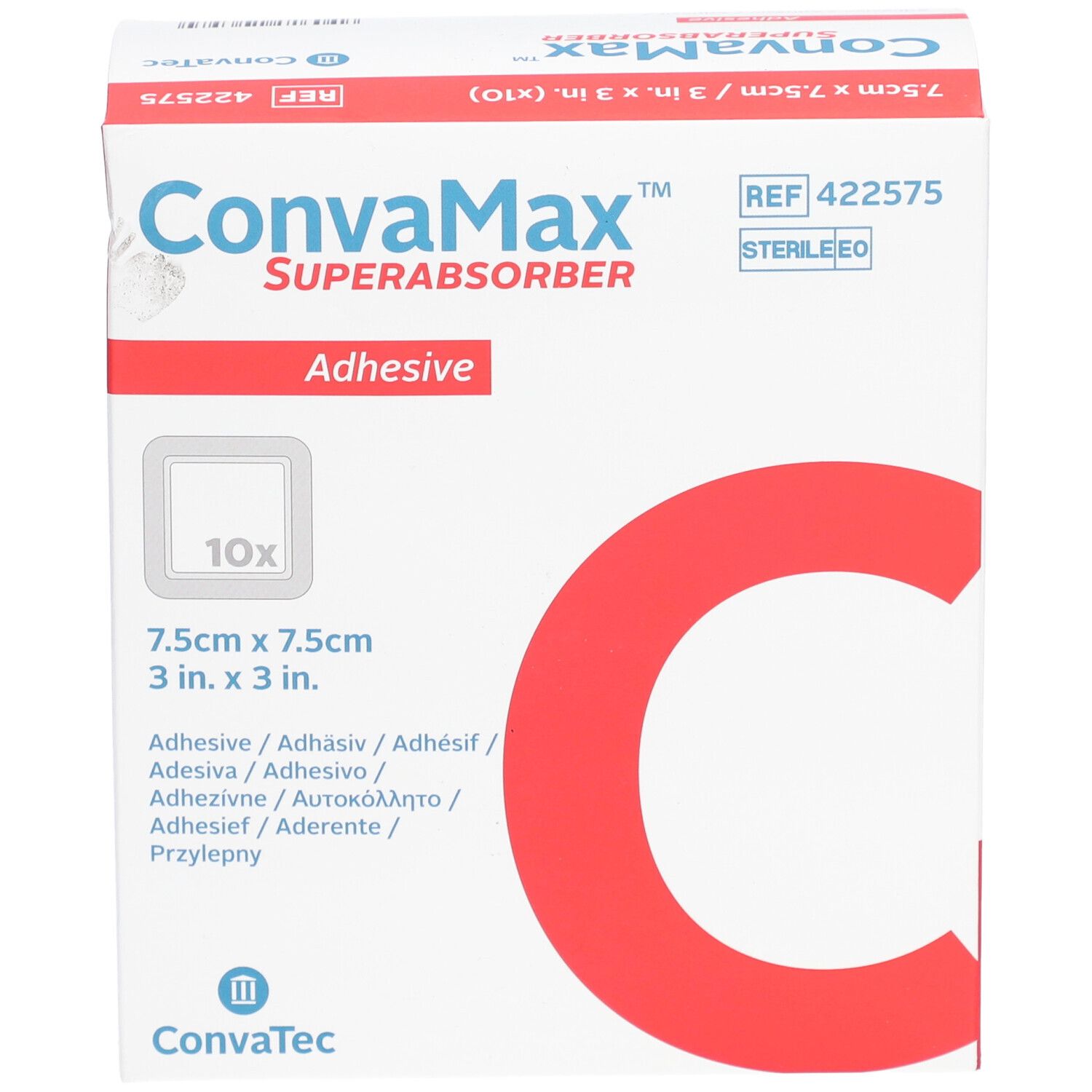 CONVAMAX Superabsorber 7.5x7.5cm adh 10 Stk