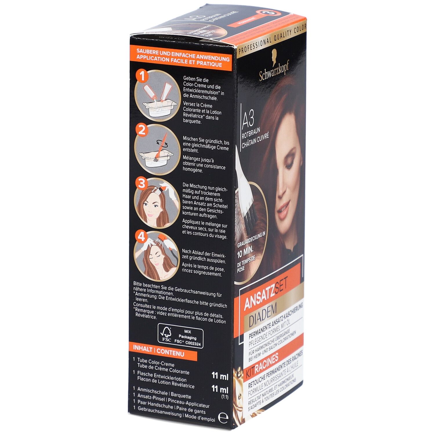 SCHWARZKOPF Ansatzset A3 rotbraun Fl 22 ml