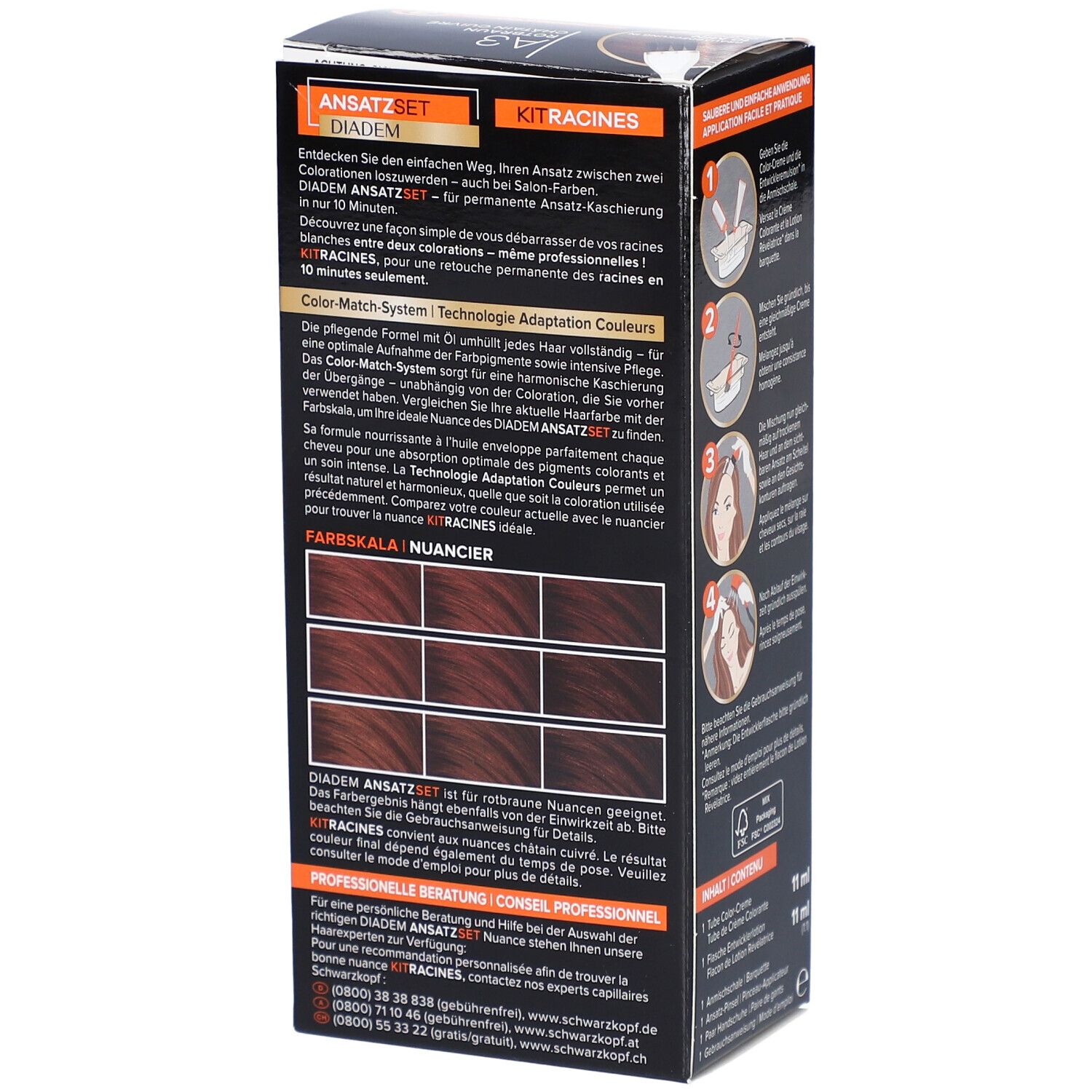 SCHWARZKOPF Ansatzset A3 rotbraun Fl 22 ml