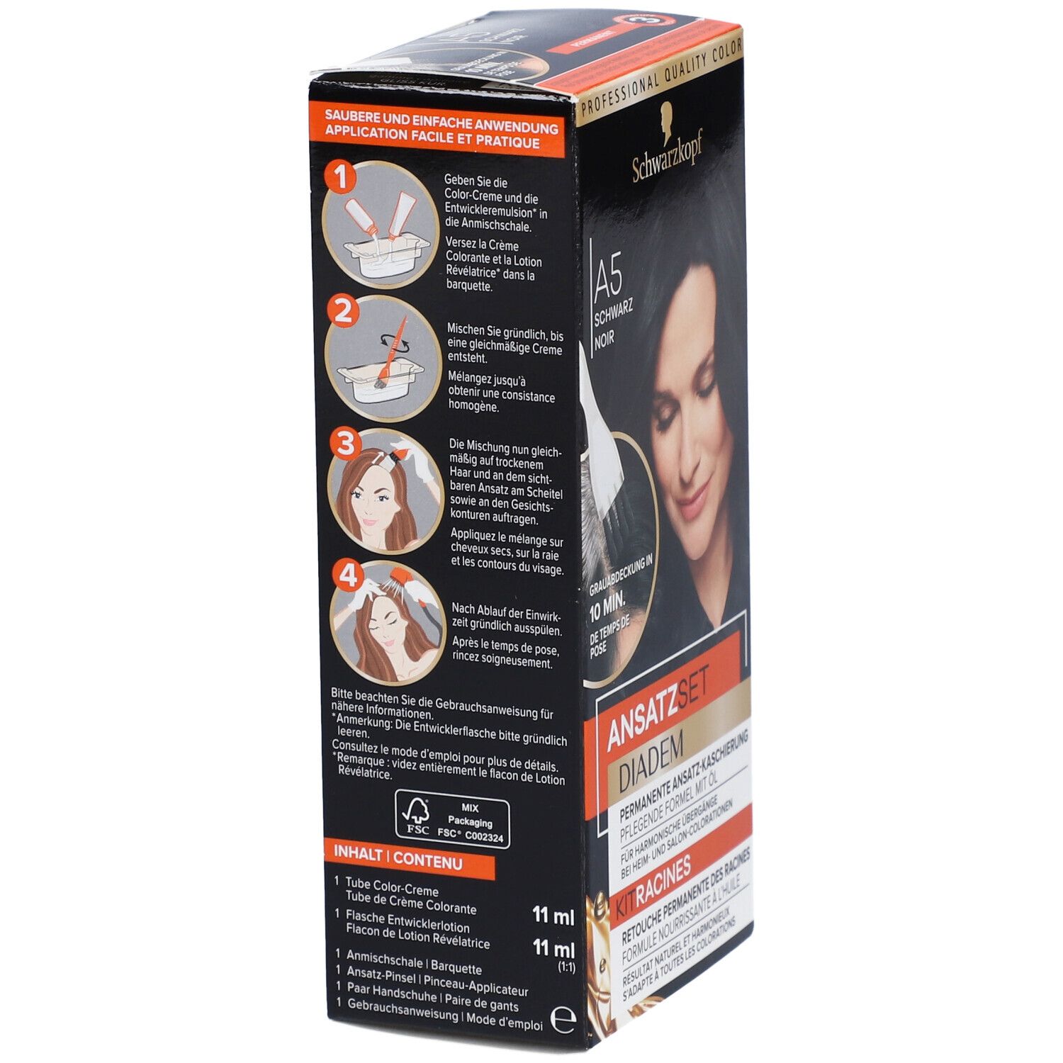 SCHWARZKOPF Ansatzset A5 schwarz Fl 22 ml