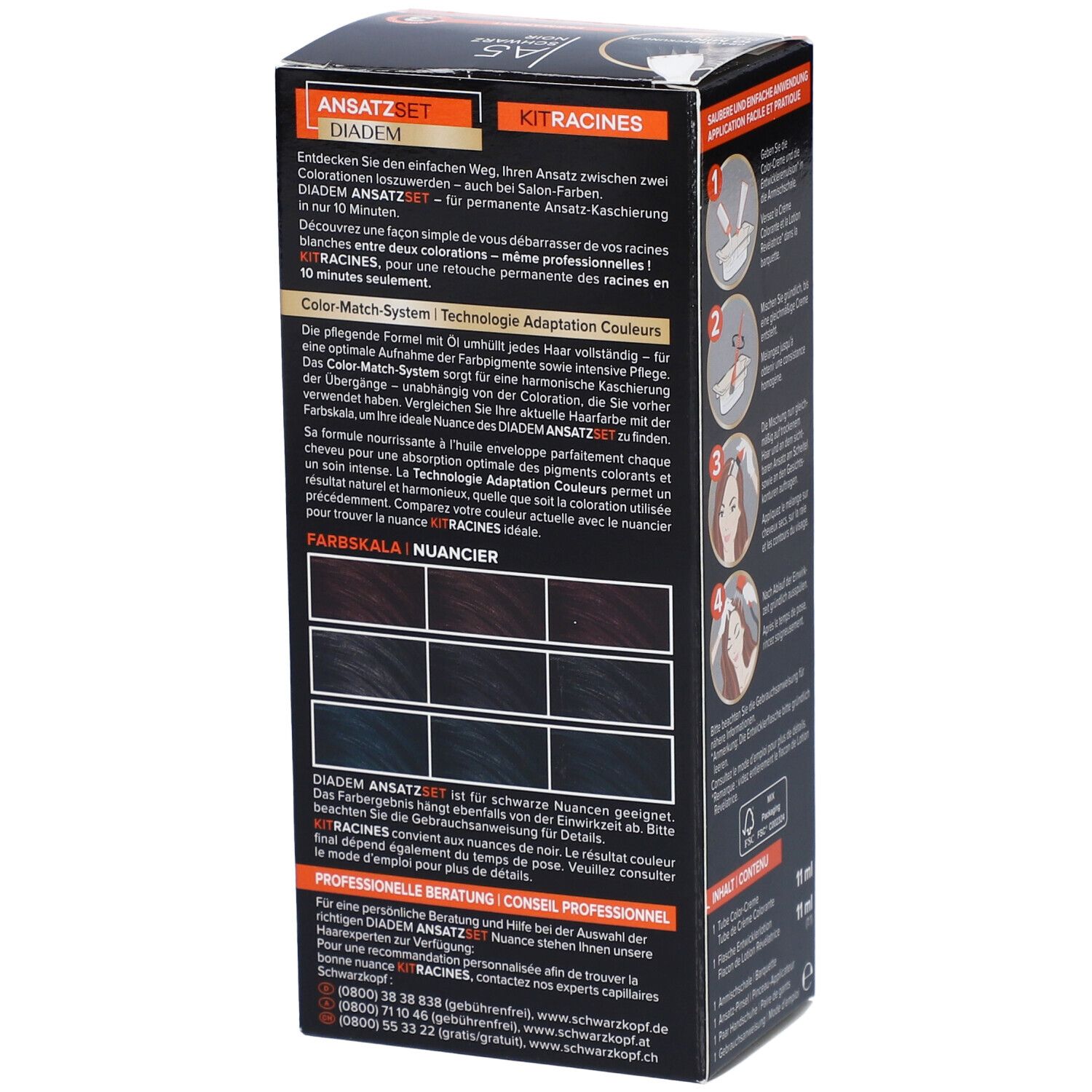 SCHWARZKOPF Ansatzset A5 schwarz Fl 22 ml