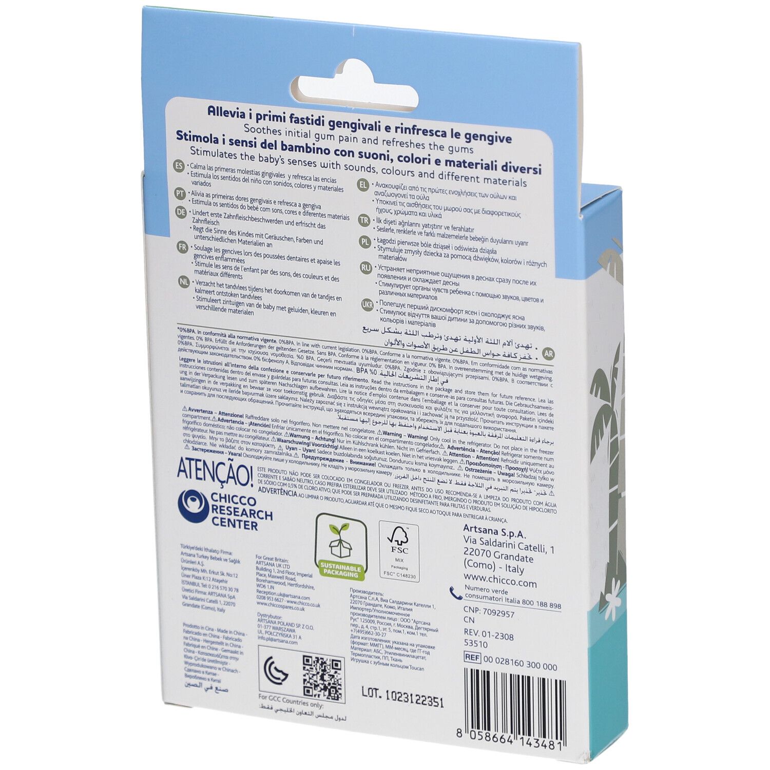 CHICCO Anneau de Dentition Toucan 6m+