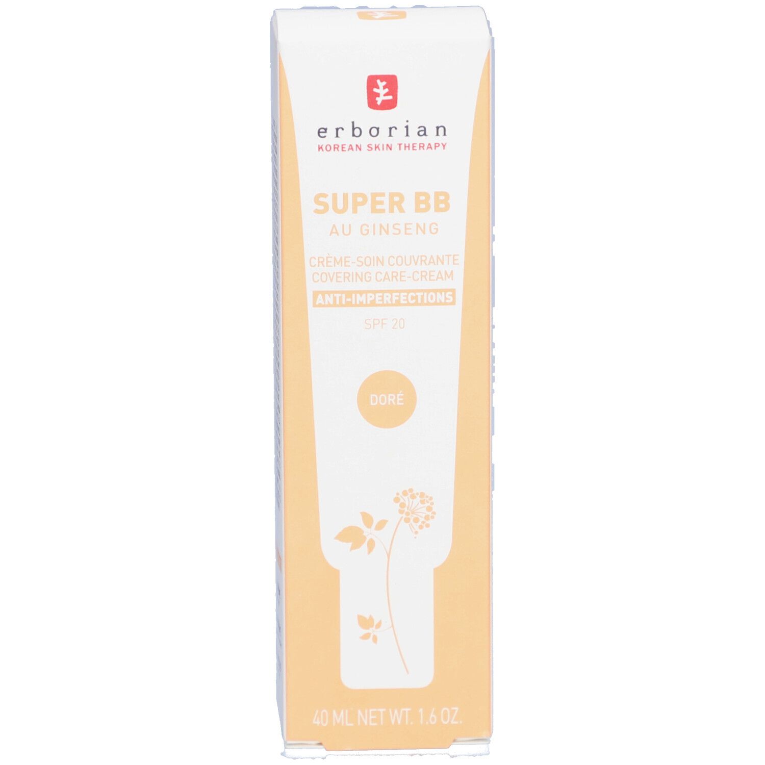 Erborian Super BB Crème soin couvrante pour un teint unifié Doré