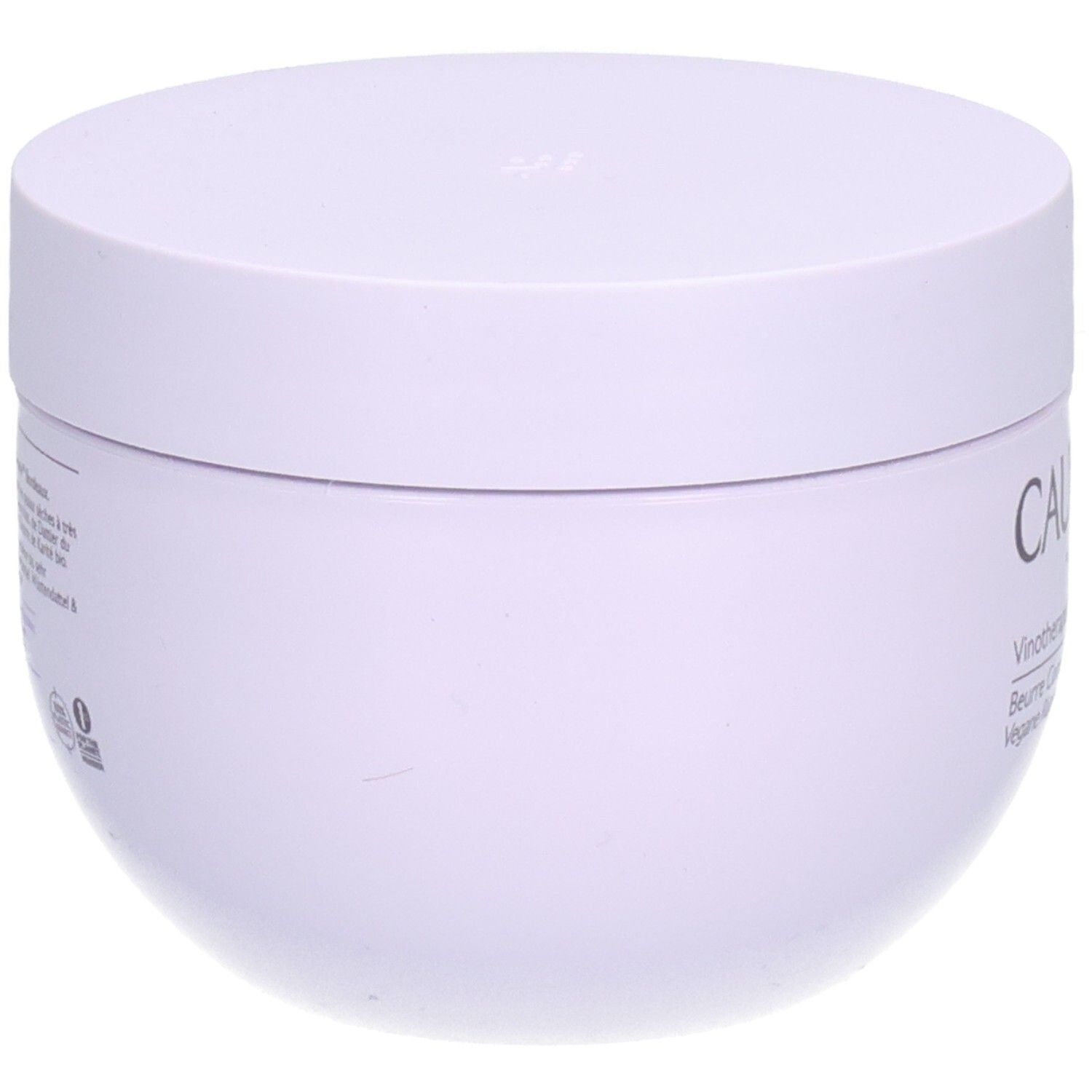 Caudalie Vinotherapist Body Butter, weißer Tiegel mit Deckel. Seitenansicht. Keine weiteren Details erkennbar.