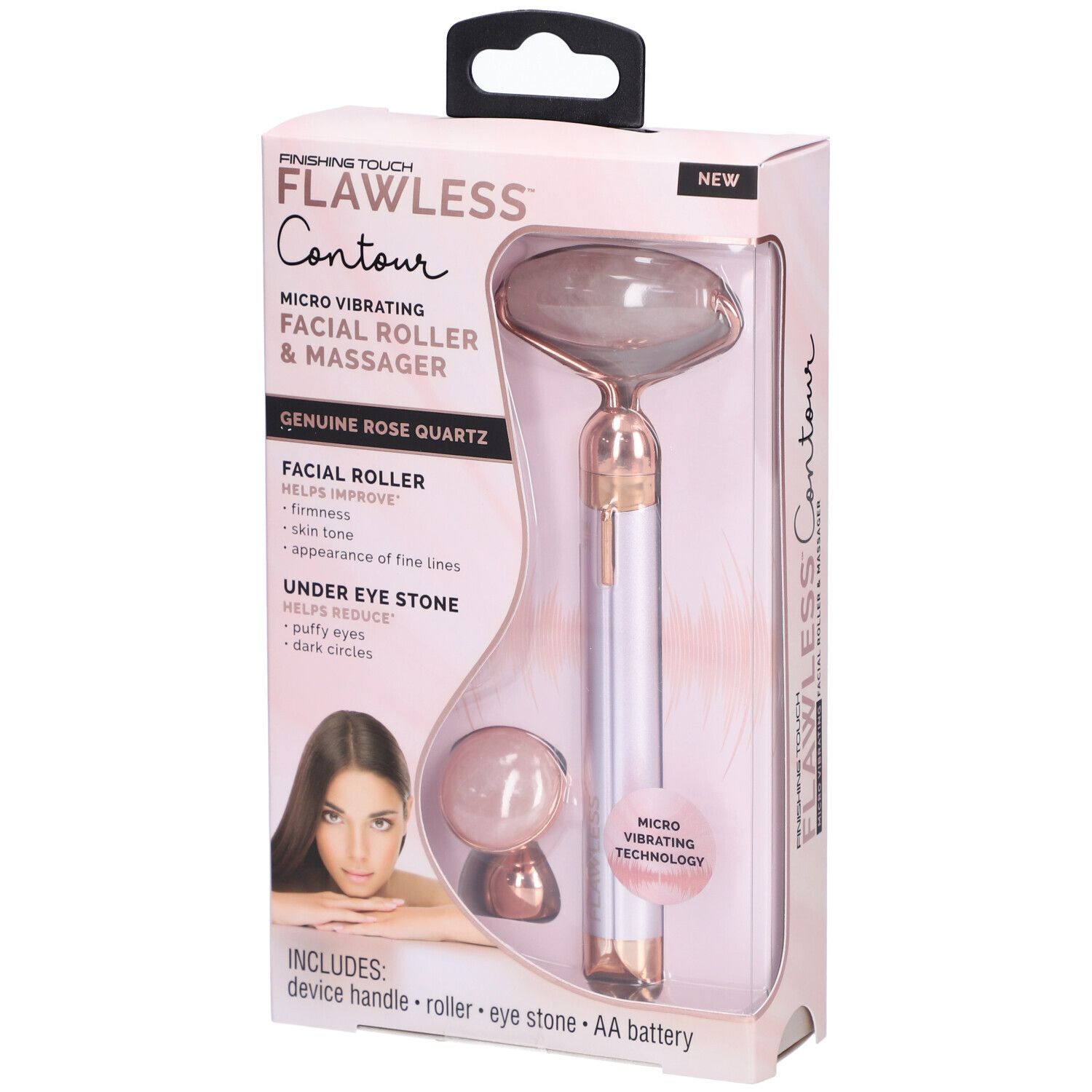 FINISHING TOUCH FLAWLESS Konturroller für das Gesicht Rosenquarz weiß
