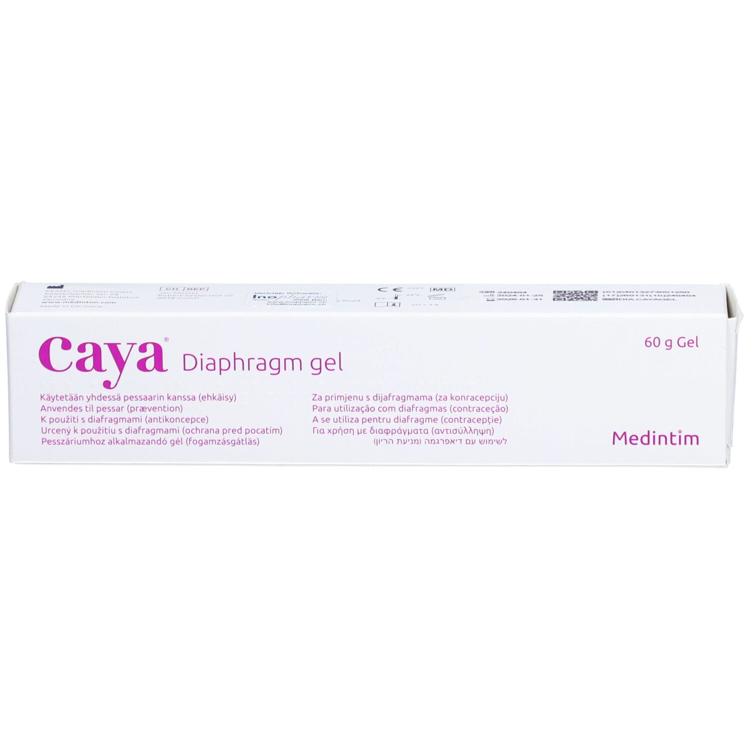 CAYA Diaphragma Gel 60 g – Verhütungsgel auf Milchsäurebasis