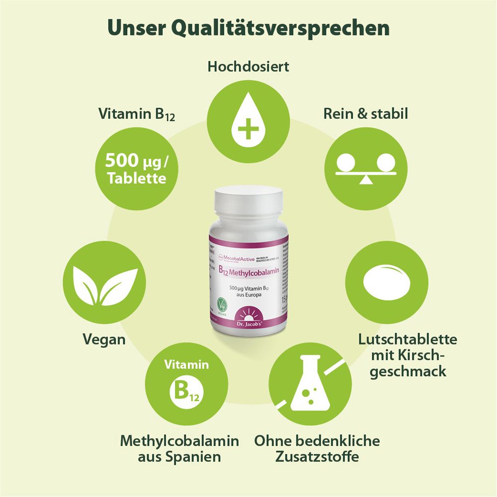Dr. Jacob's Vitamin B12 Methylcobalamin hochdosiert vegan