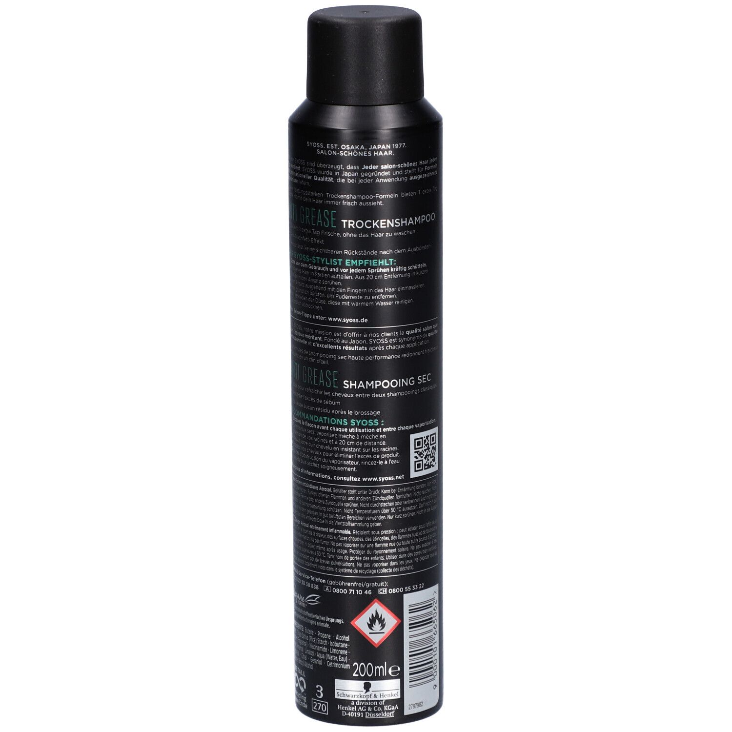 Syoss® Trockenshampoo Anti-Fett 3x 200 ml – Erfrischt & entfernt Fett ohne Waschen