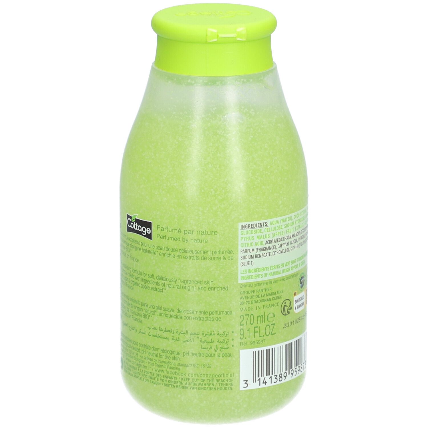 COTTAGE Douche Gommage Sucre & Pomme Croquante Bio