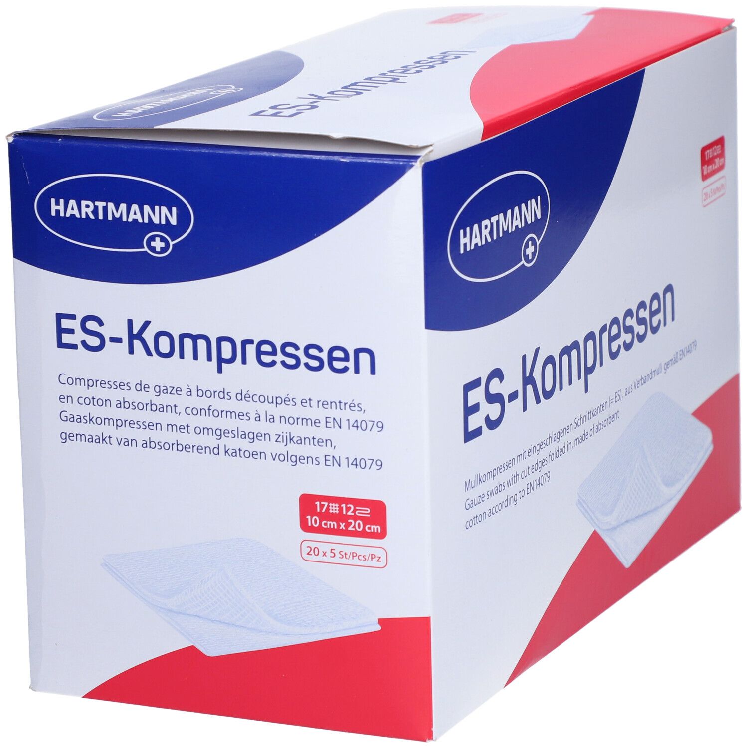 HARTMANN ES Kompressen 12 Lagen 10 x 20 cm