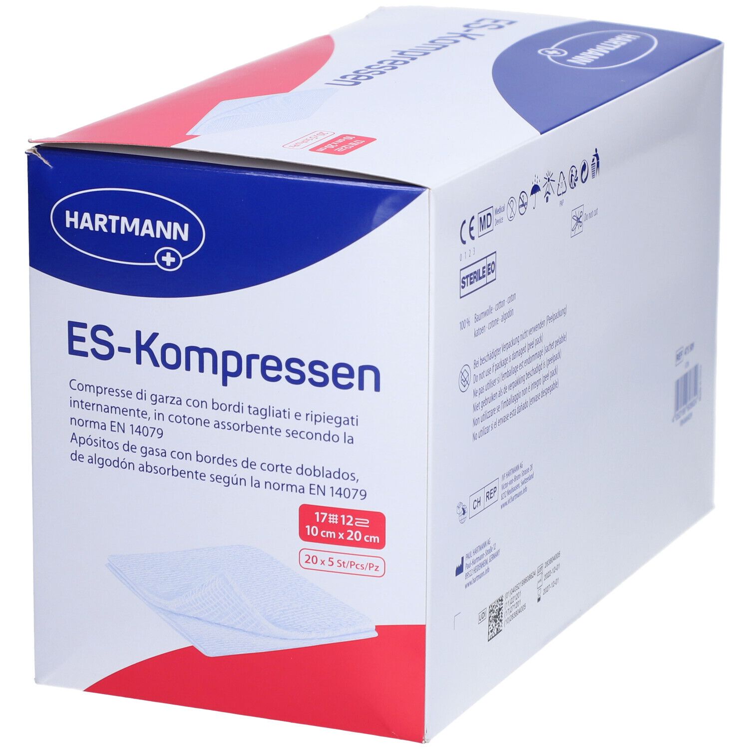 HARTMANN ES Kompressen 12 Lagen 10 x 20 cm