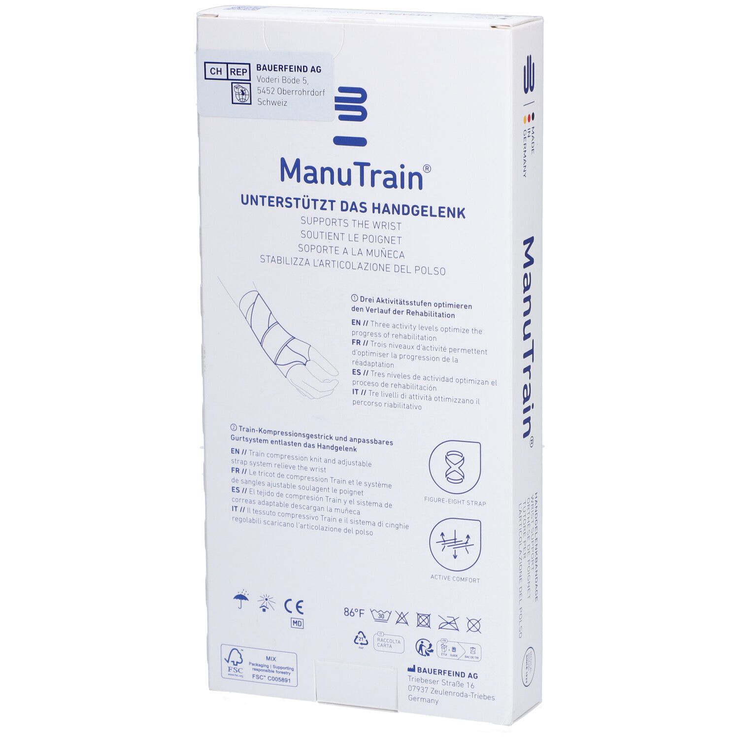 MANUTRAIN Handgelenkorthese Größe 3 rechts Titan