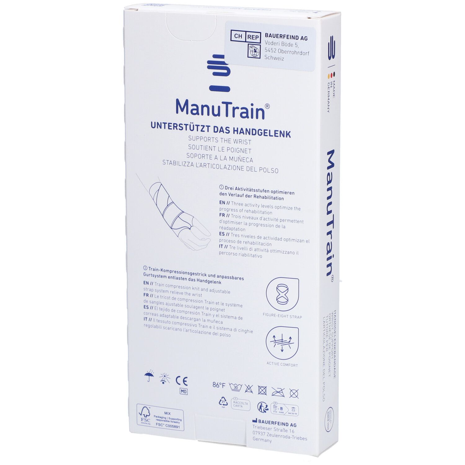 MANUTRAIN Handgelenkorthese Größe 5 rechts Titan