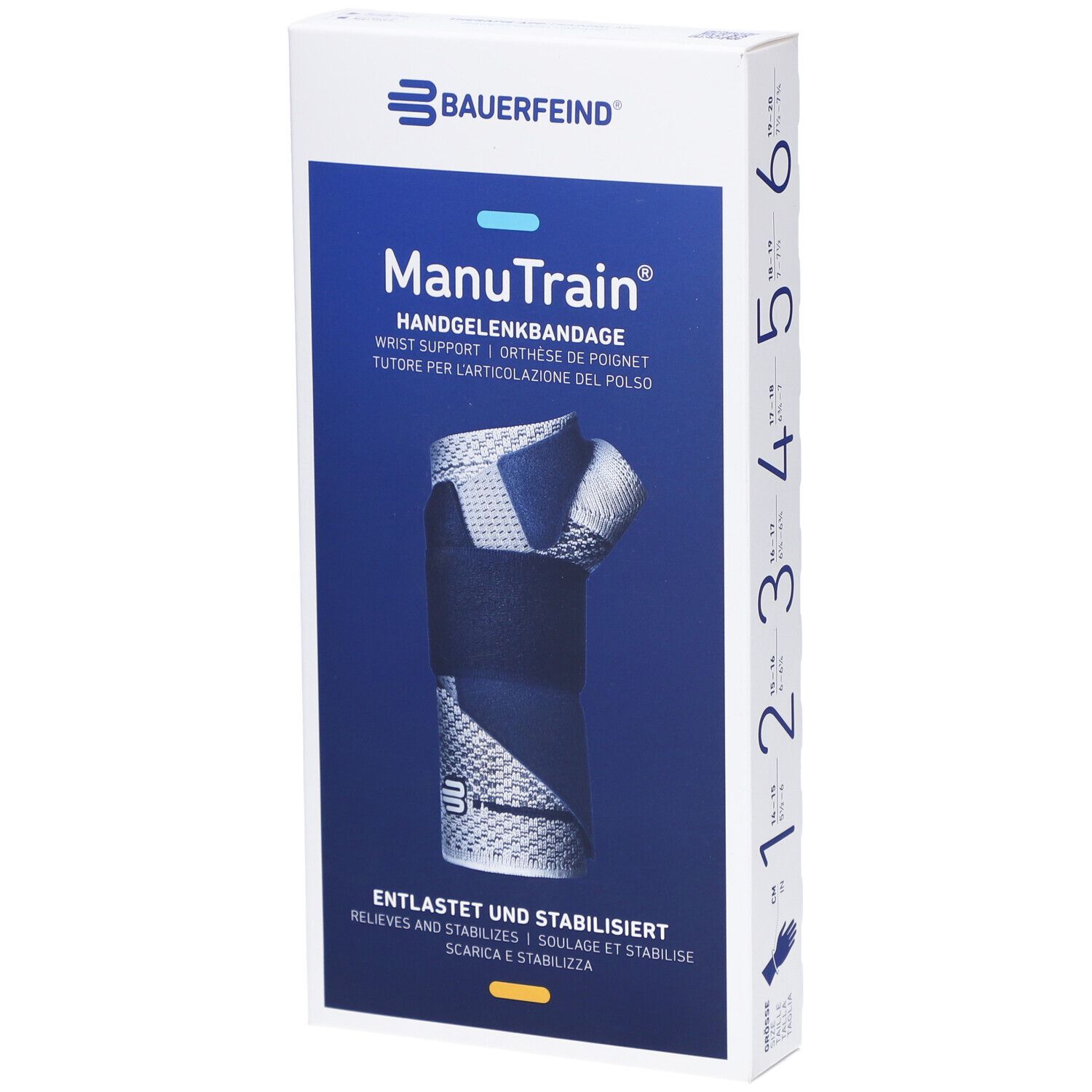 MANUTRAIN Handgelenkorthese Größe 1 rechts Titan