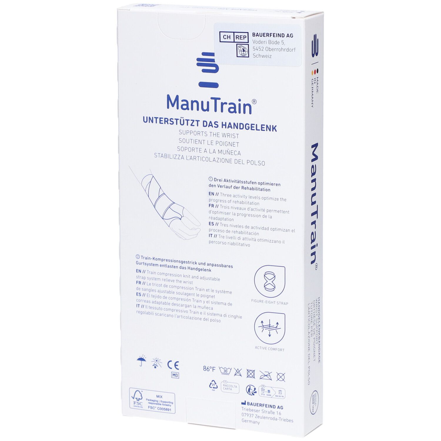 MANUTRAIN Handgelenkorthese Größe 1 rechts Titan