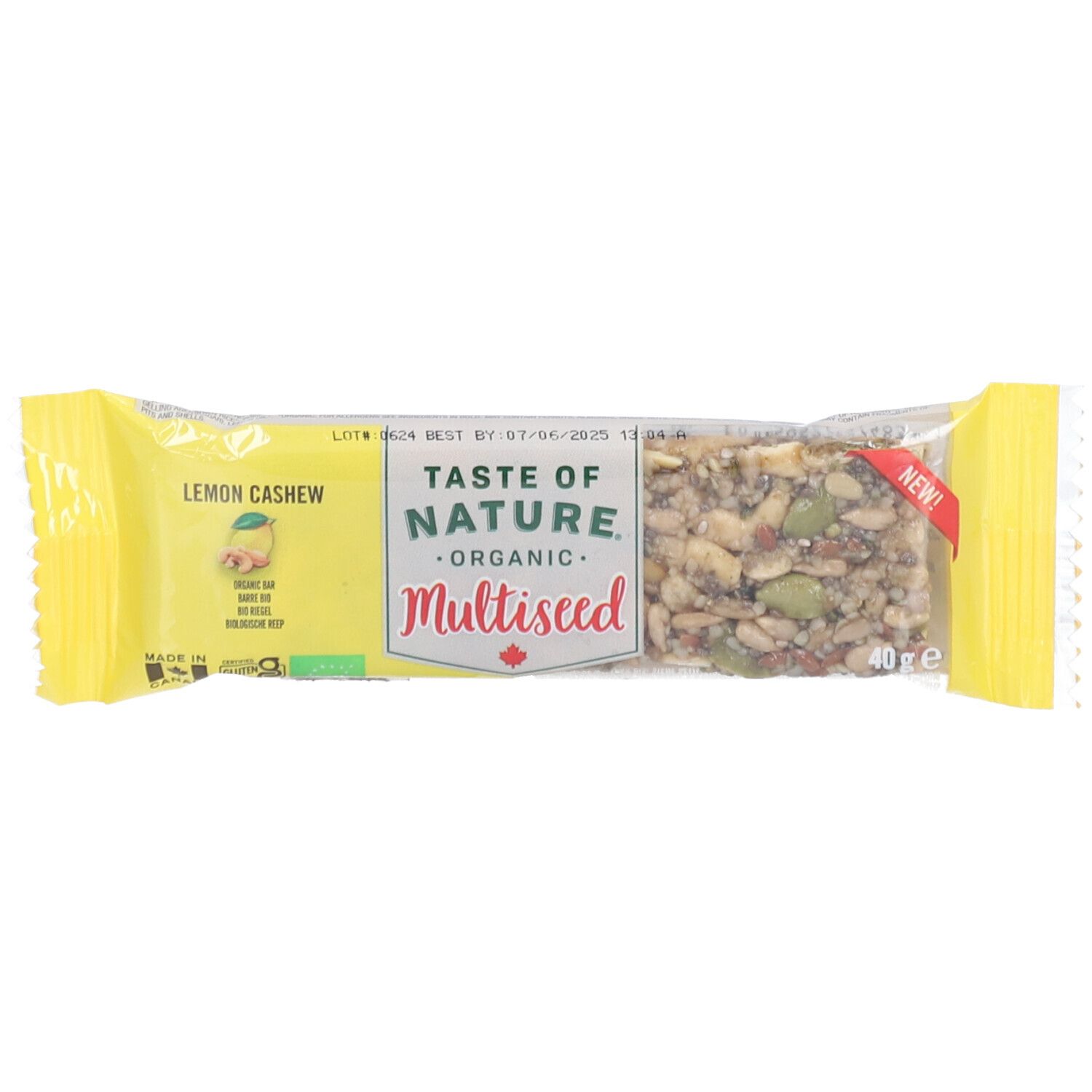 Taste of Nature Multiseed Riegel Lemon Cashew Bio